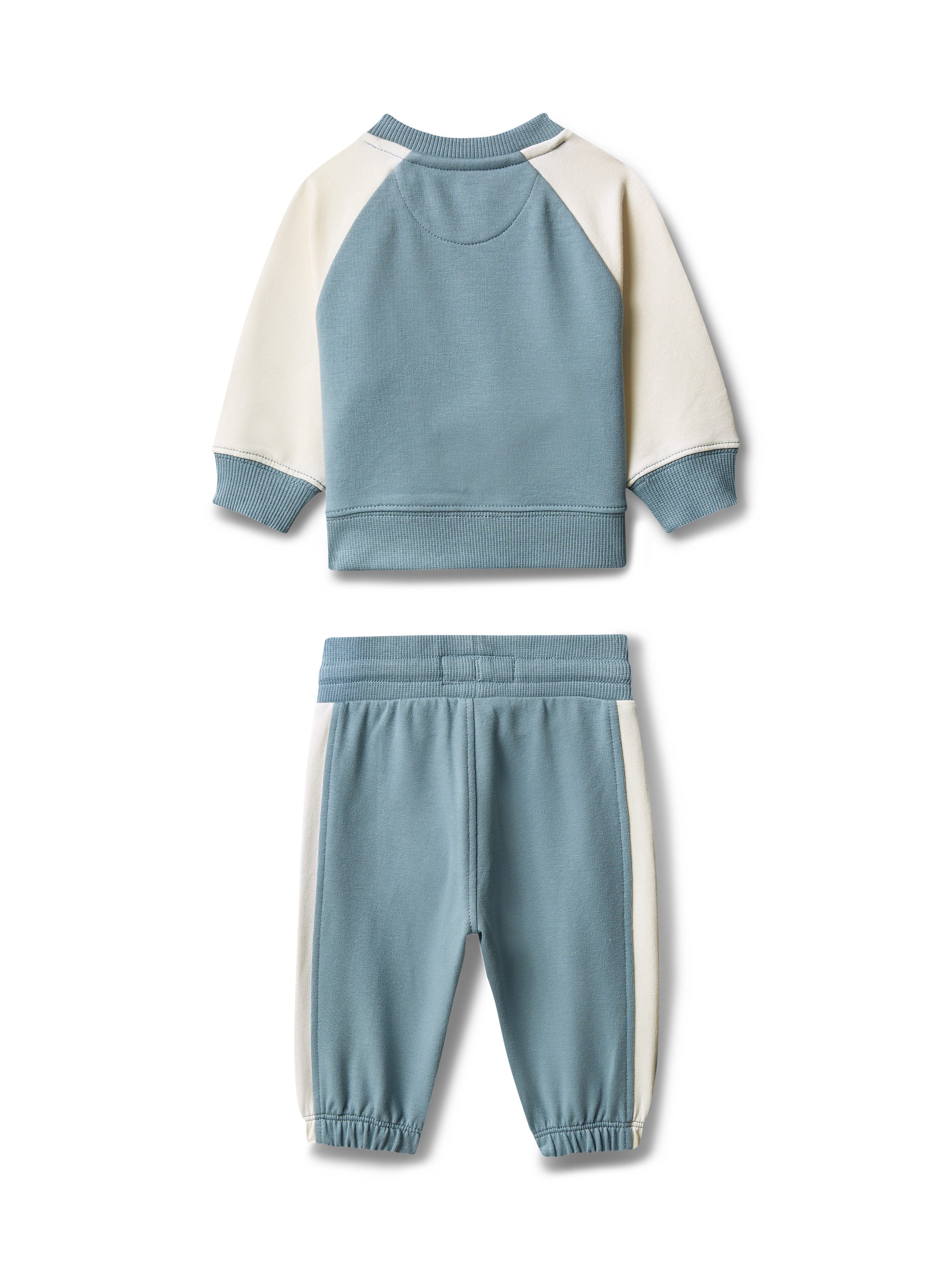 Calvin Klein Jeans Langarmshirt & Hose COLOR BLOCK RAGLAN JOG SET (Set) Regular fit mit Druckknopfverschluss