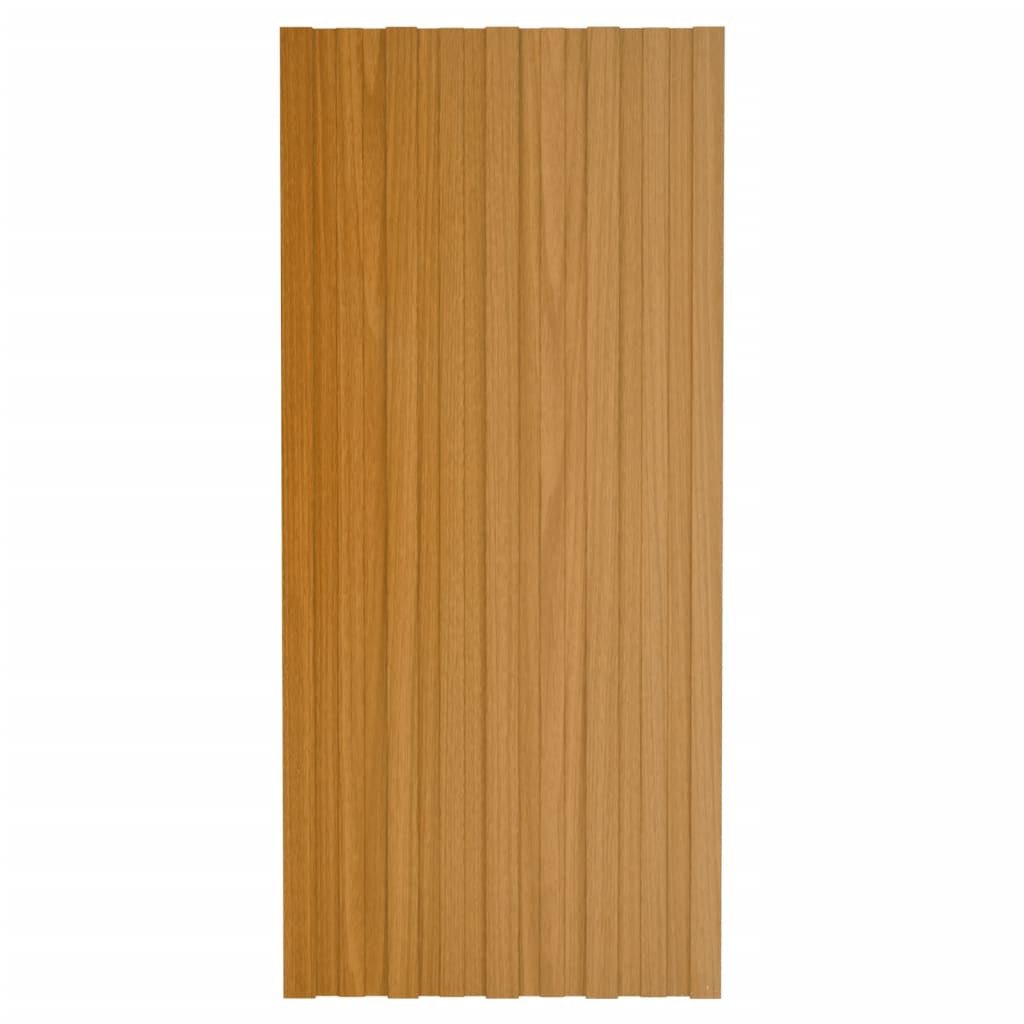 vidaXL Wellblech, Dachpaneele 36 Stk. Verzinkter Stahl Holzoptik Hell 100x45 cm