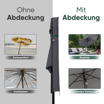 Sekey Sonnenschirm-Schutzhülle Amepschirm Schutzhülle für Sonnenschirm mit Reißverschluss und Stab, für Ø 350 cm / 300 x 200 cm Gartenschirm