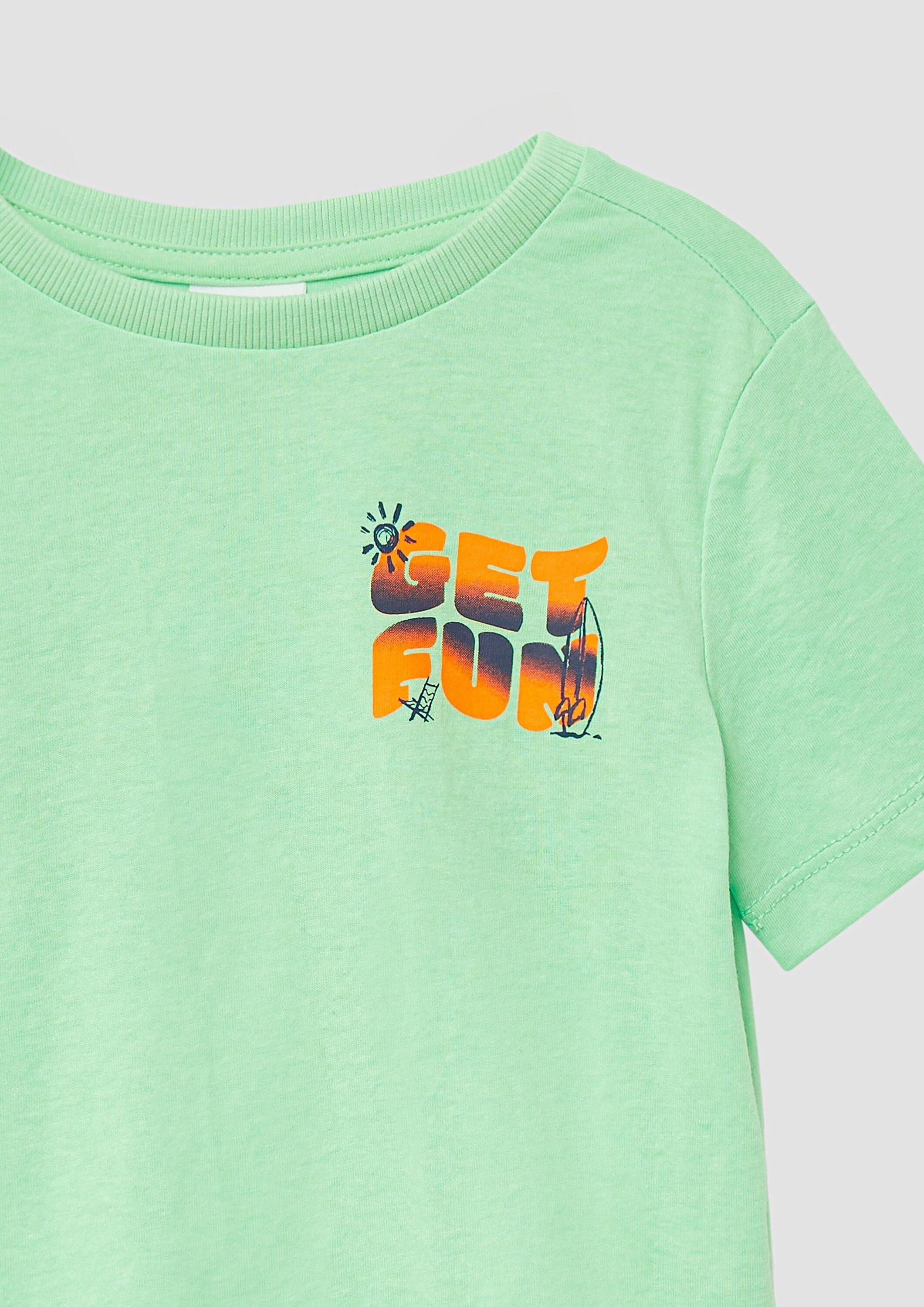 s.Oliver Kurzarmshirt T-Shirt Baumwoll-T-Shirt mit Front- und Rückenprint