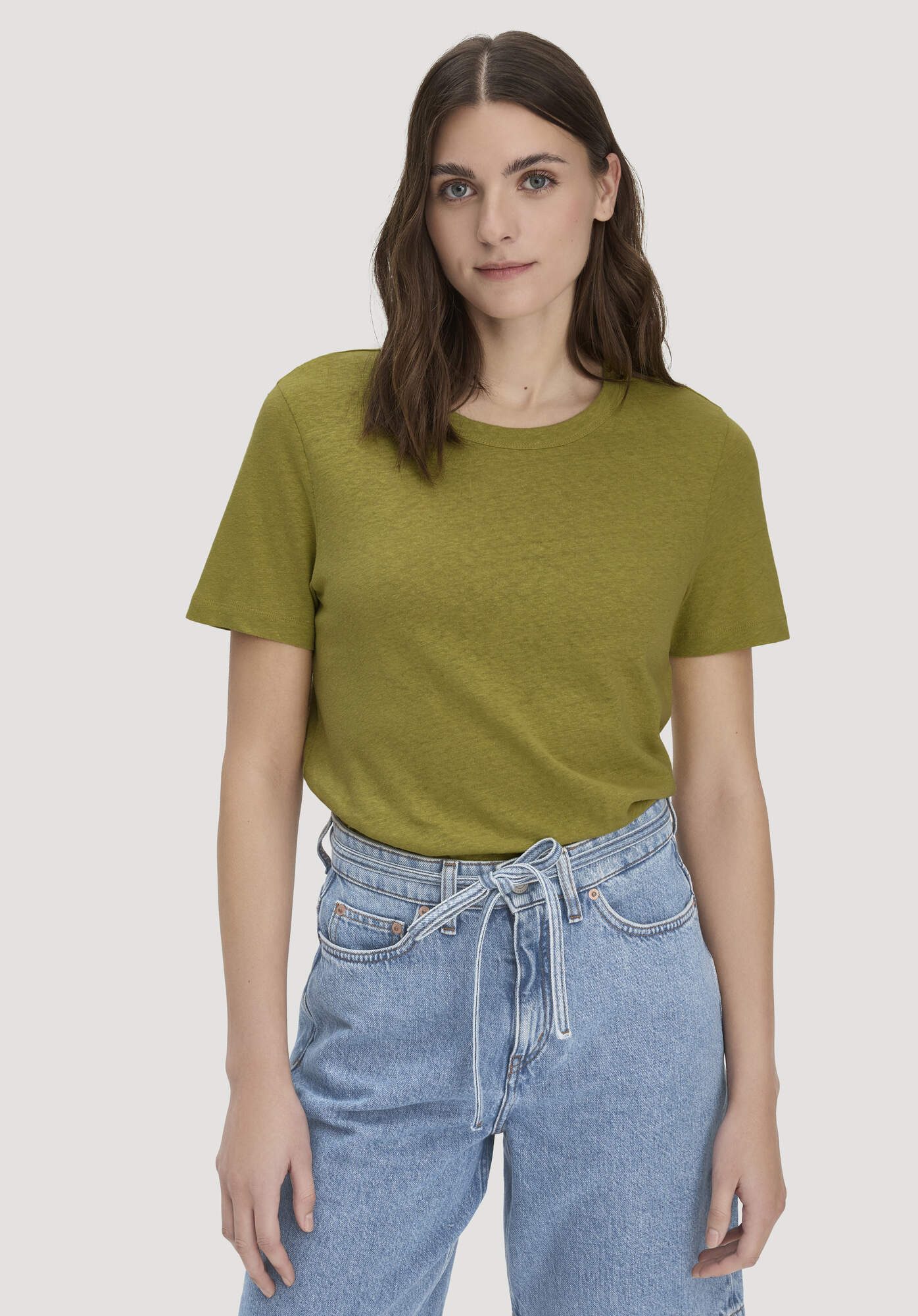 Hessnatur T-Shirt aus Leinen und Bio-Baumwolle (1-tlg)