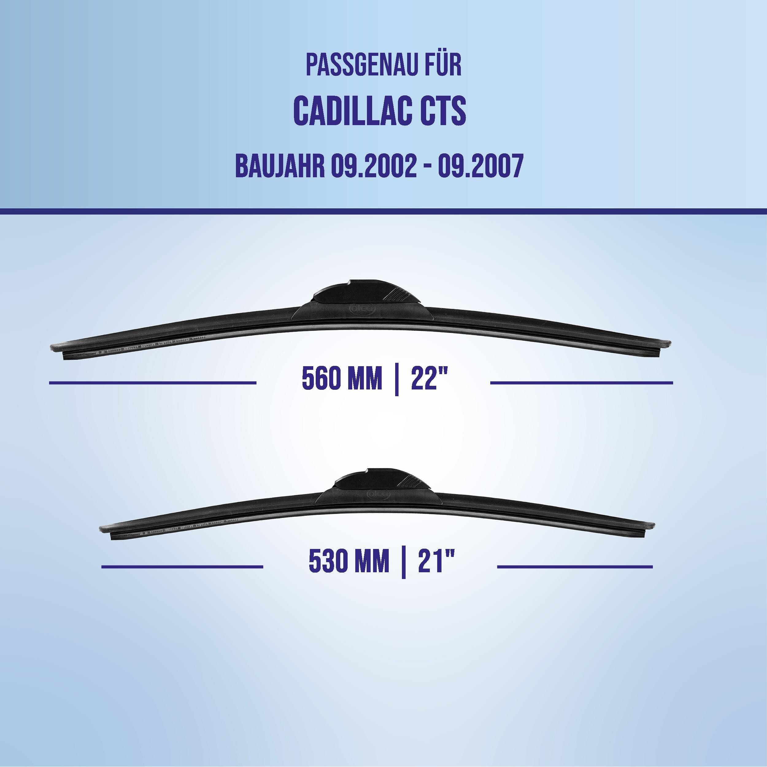 alca Scheibenwischblätter passend für CADILLAC CTS, 09.2002 - 09.2007, Frontscheibe, (Packung, 2-St., Scheibenwischer), mit Nano Graphit Beschichtung