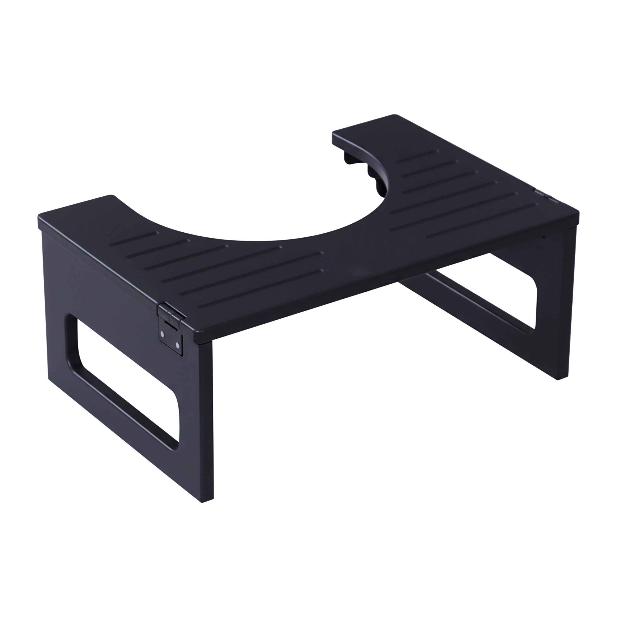 relaxdays Badhocker Klappbarer Toilettenhocker aus Bambus, schwarz günstig online kaufen
