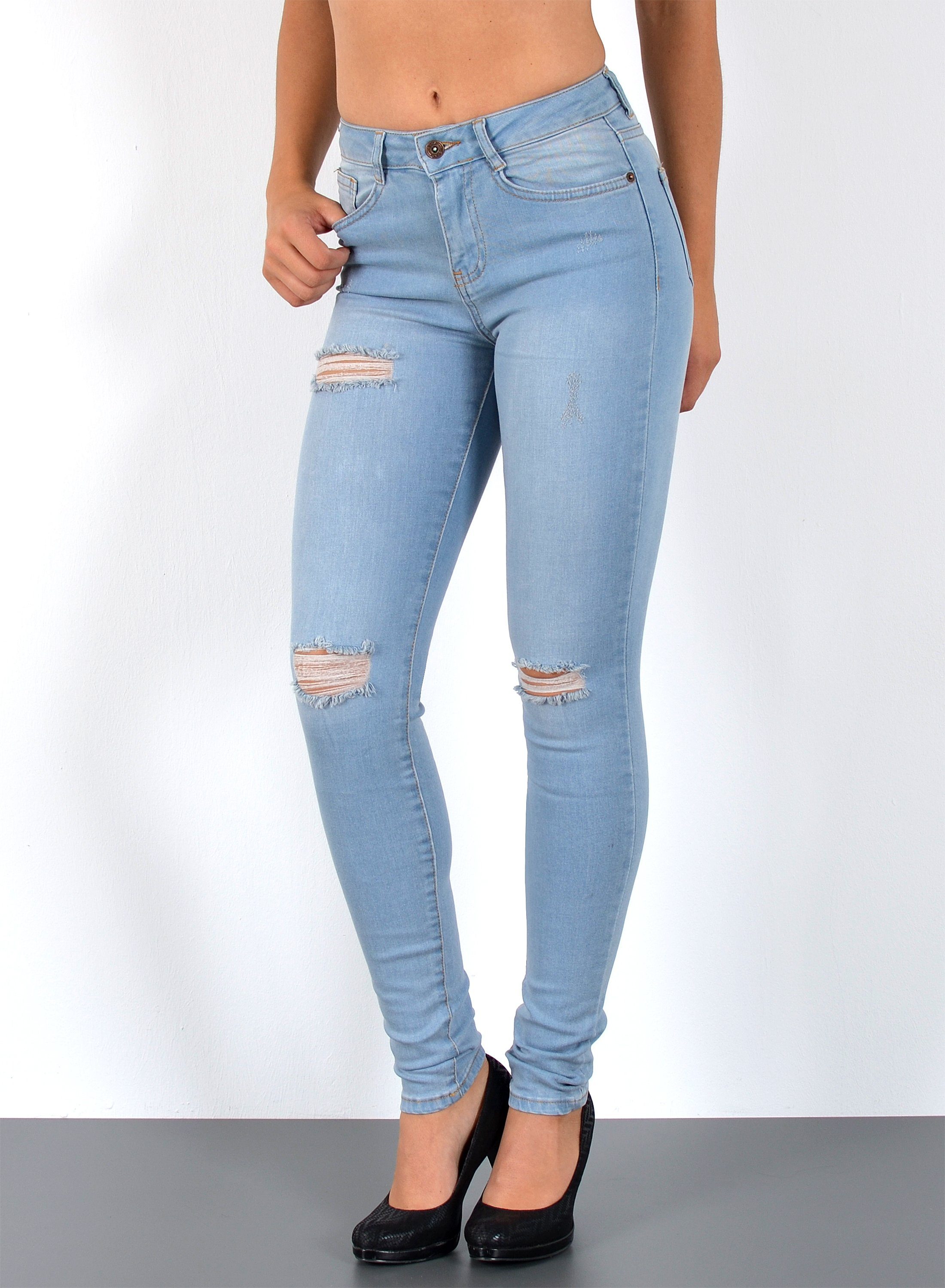 ESRA Skinny-fit-Jeans S800 Damen Jeanshose Skinny Leg High Waist Jeans Stretch