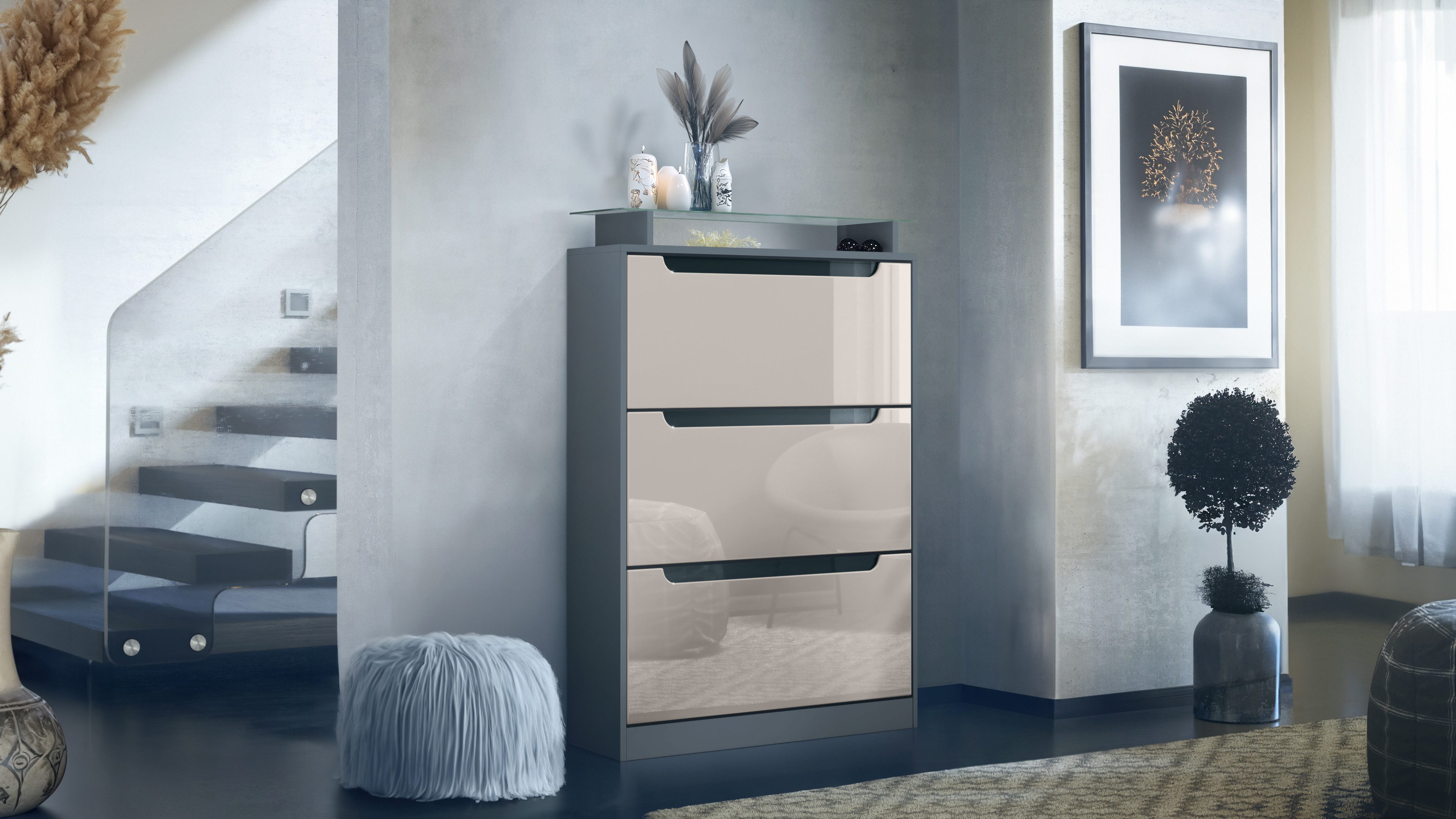 Vladon Schuhschrank Space (Schuhkipper, für 24 günstig online kaufen