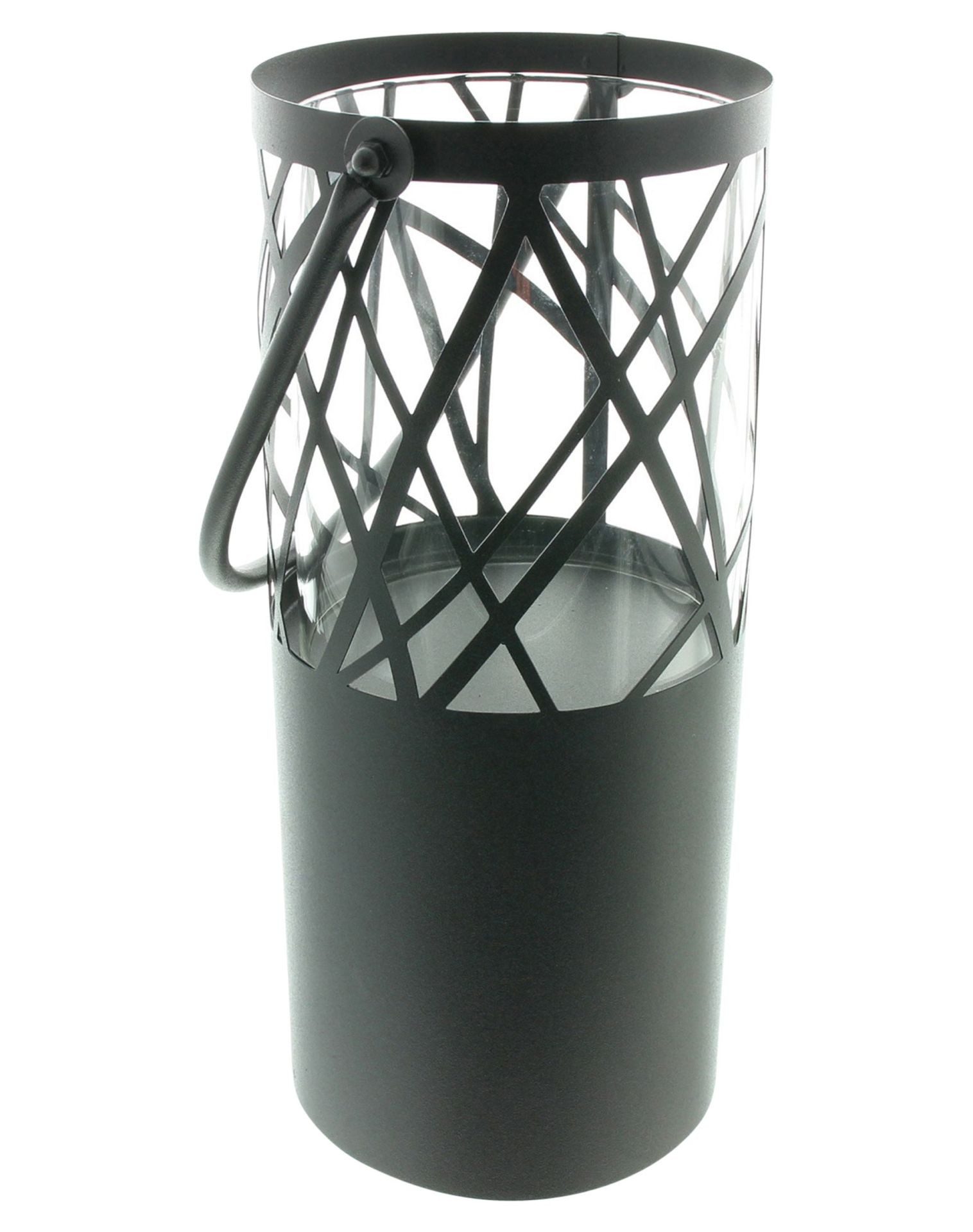 Home-trends24.de Windlicht Schwarz Windlicht Metall Laterne Glas Terrasse Garten Deko 44 cm