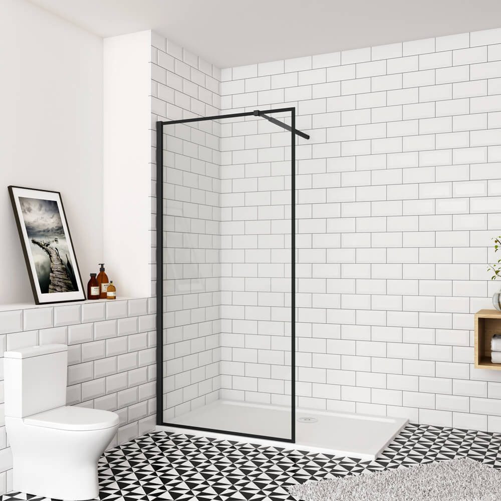 duschspa Duschwand Schwarz Walk in Dusche günstig online kaufen