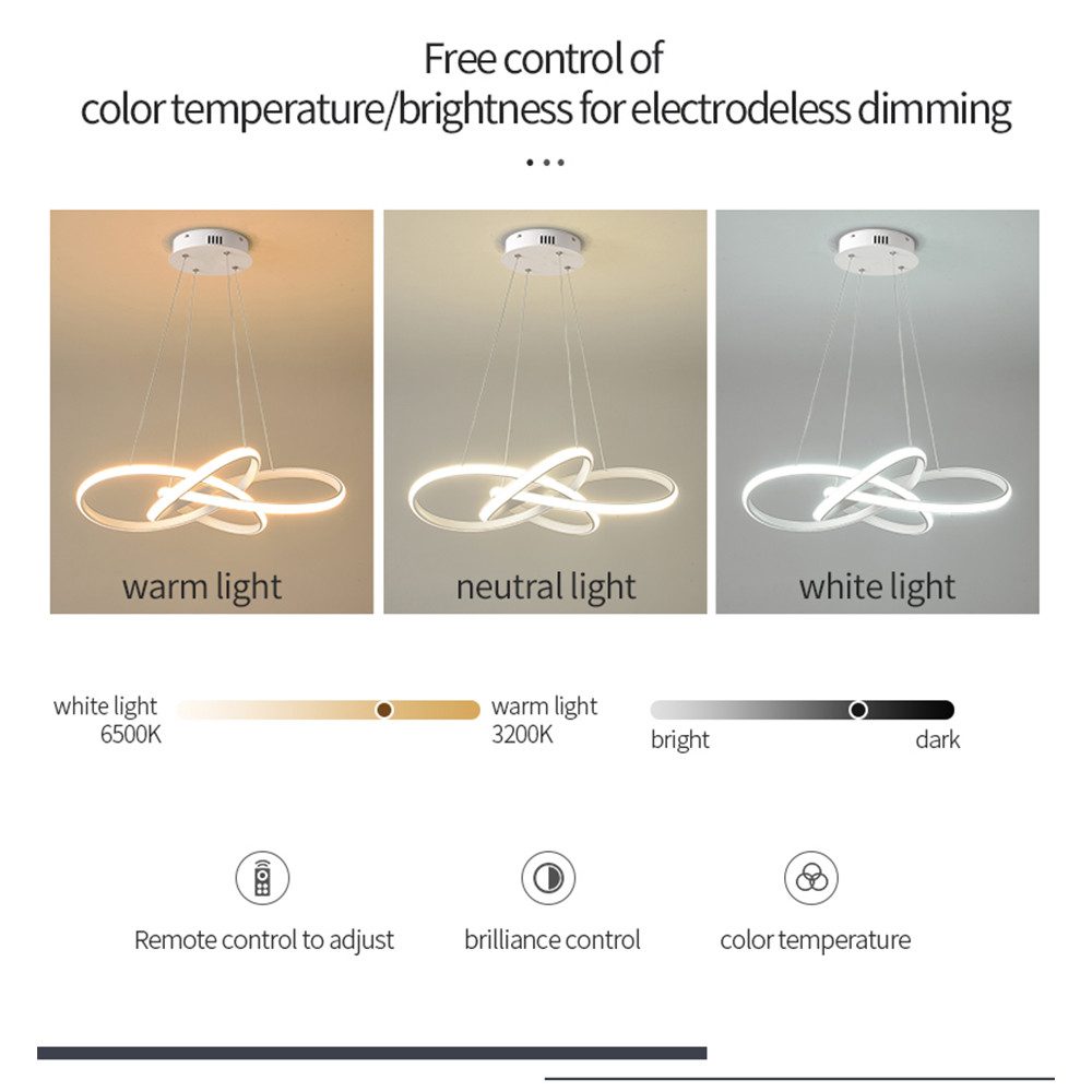 Daskoo LED Pendelleuchte LED Pendelleuchte Pendellampe,Stufenlos günstig online kaufen