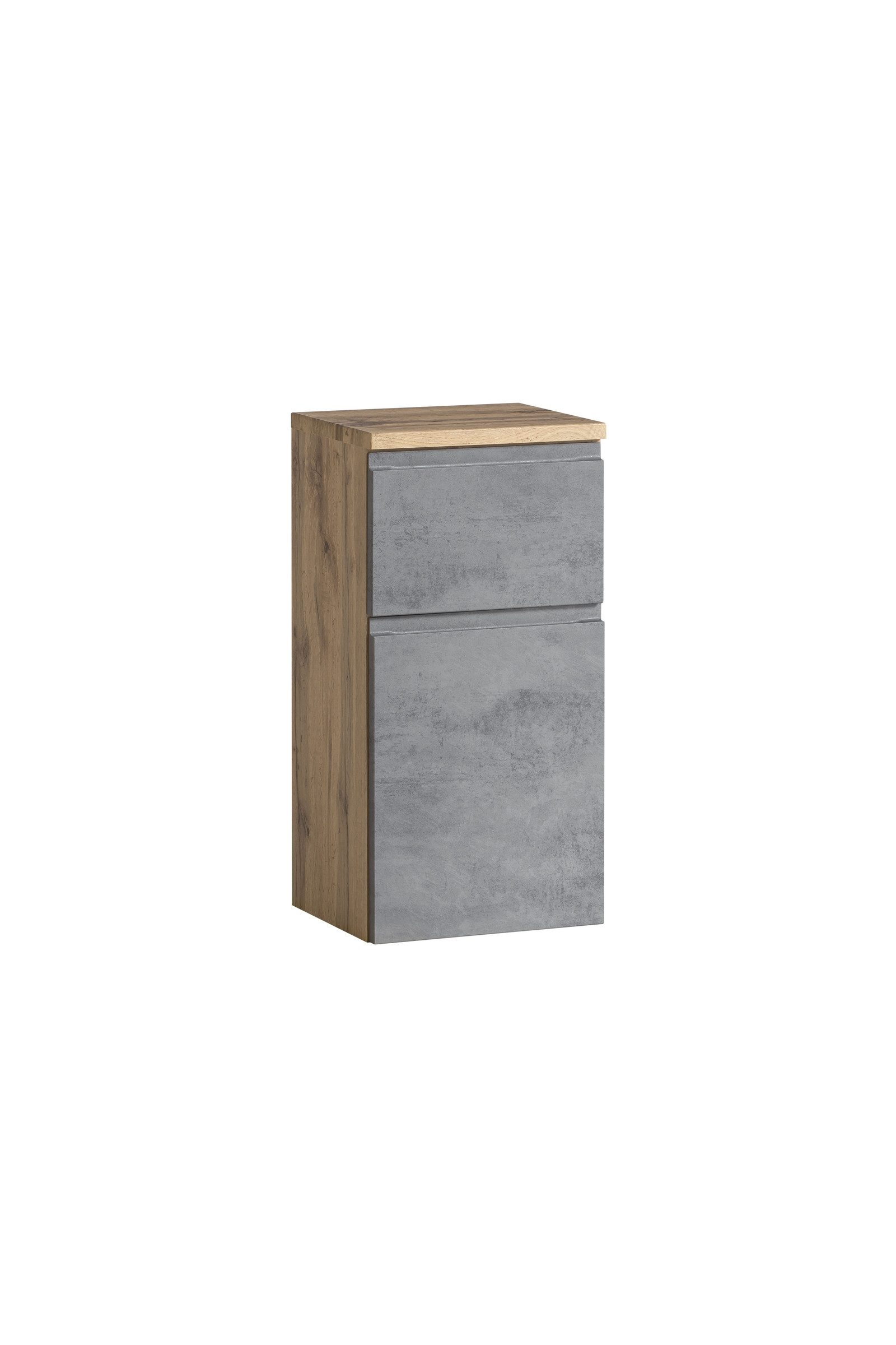 HELD MÖBEL Unterschrank in Betongrau, Wotaneiche, MDF - 40x79x35cm (BxHxT)