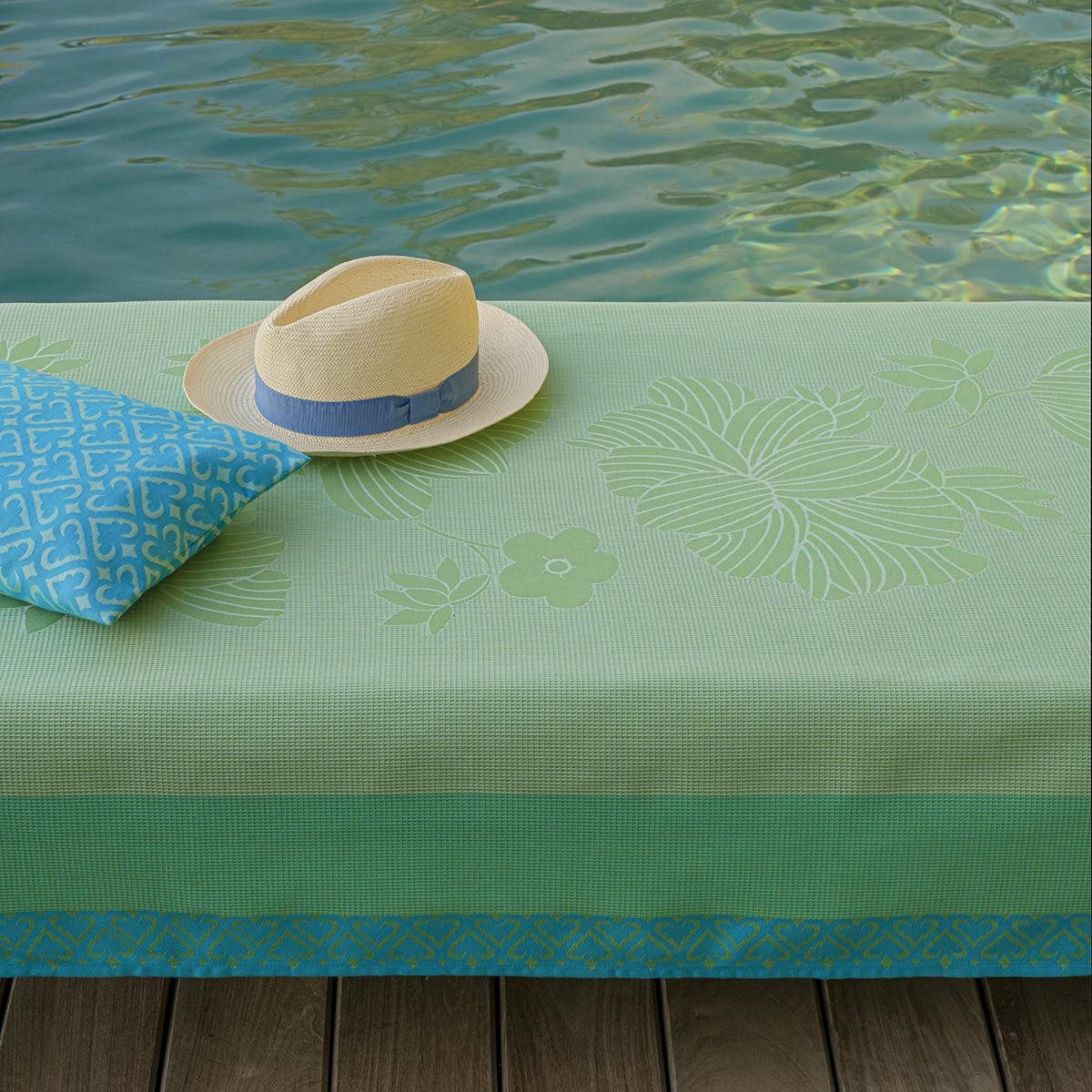 Le Jacquard Francais Strandtuch Monoï Lagon 100x200 cm, Waffelpiqué (1-St), Waffelpiqué