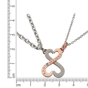 Firetti Kette und Anhänger Set Multipack Schmuck Geschenk Halskette LIEBE "ENDLESS LOVE" (4-tlg), mit Zirkonia
