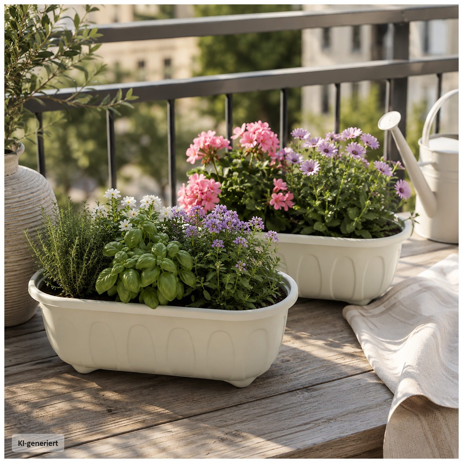 HTI-Living Blumenkasten Blumenkasten Nessa Pastell 2er-Set (Stück, 2 St., 2 Blumenkästen), Kräuterkasten Kunststoff