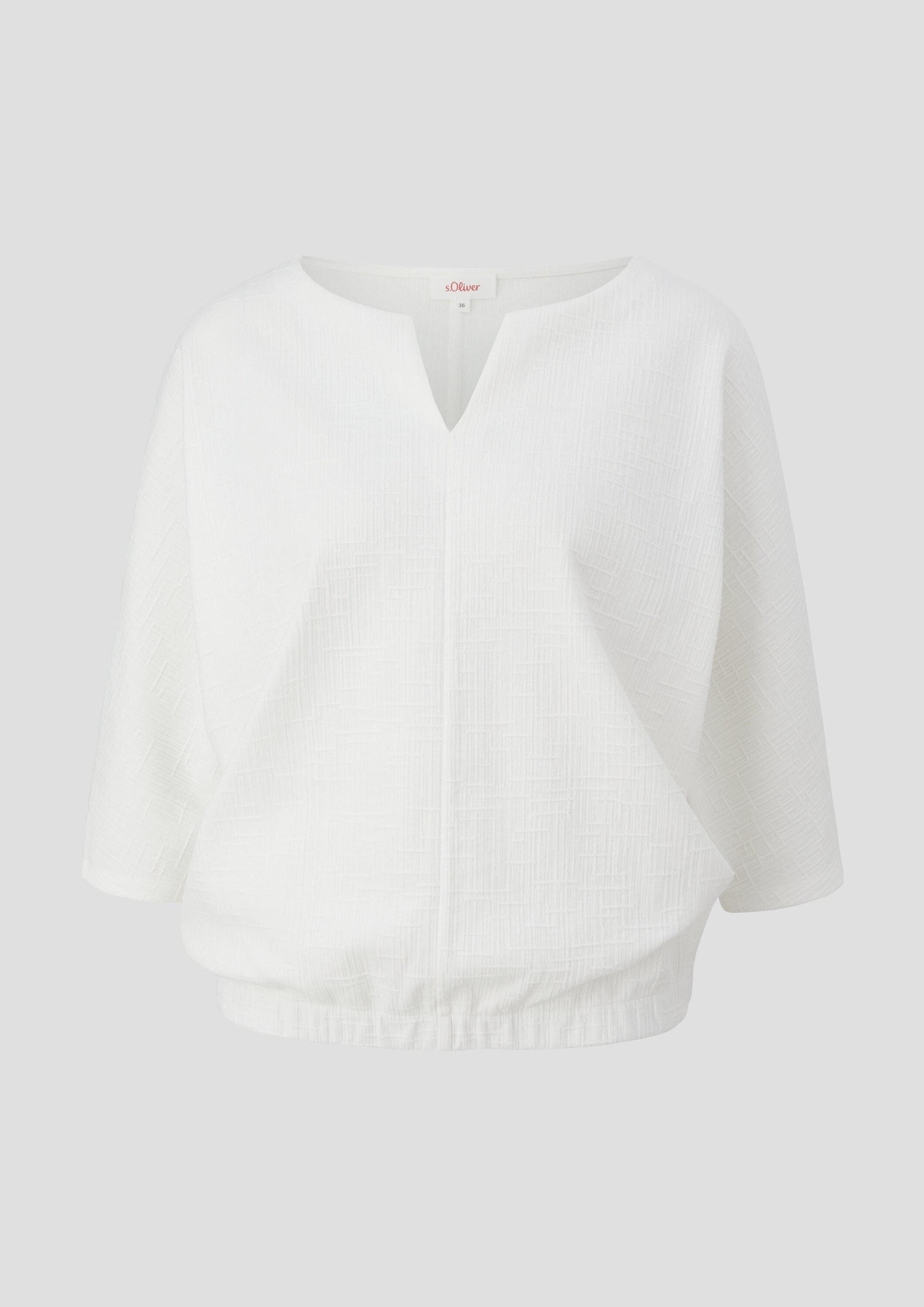 s.Oliver 3/4-Arm-Shirt T-Shirt Jerseyshirt mit O-Shape und Musterstruktur