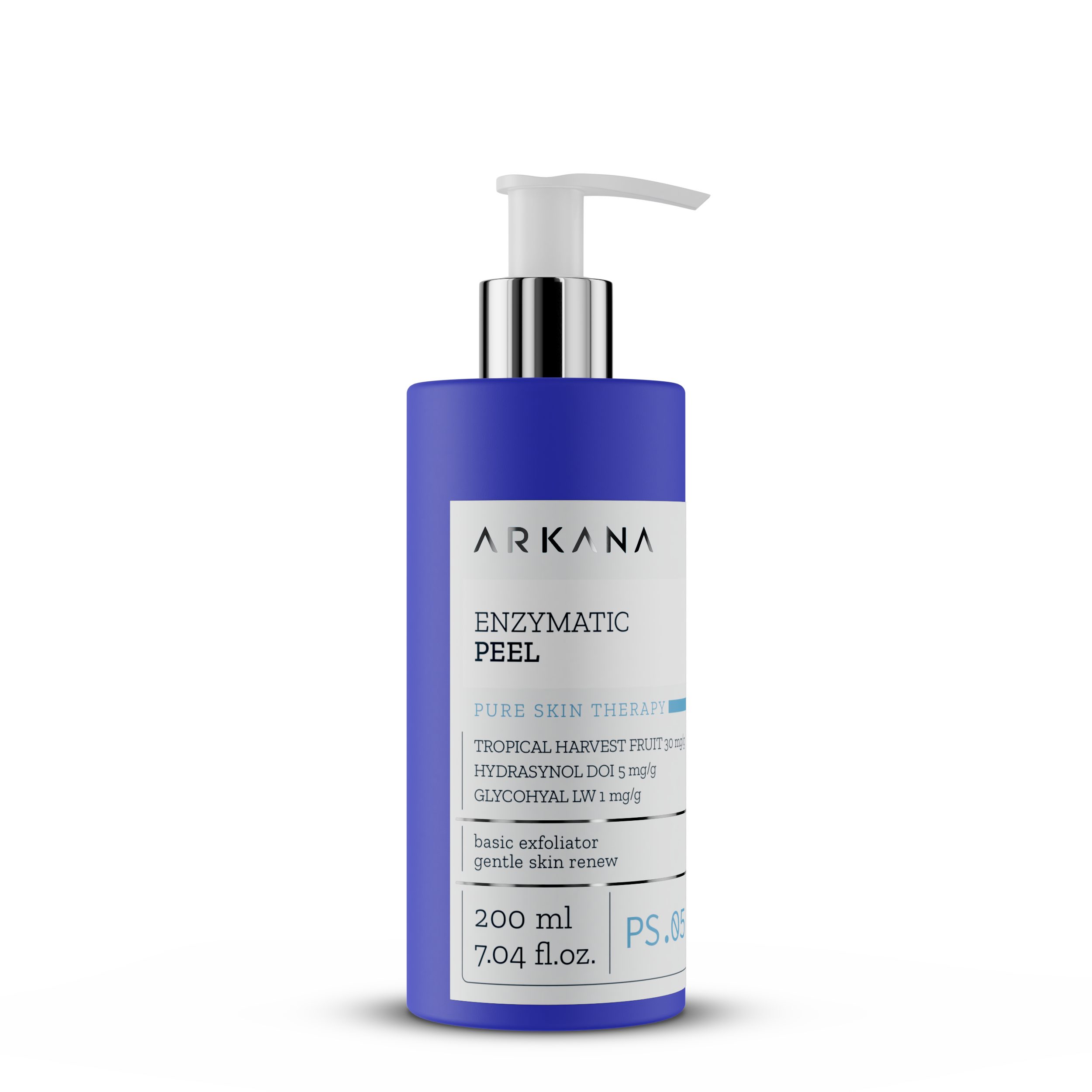 Arkana Gesichtspeeling Enzymatic Peel 200 ml, Enzympeeling mit Papaya, Ananas und Mango