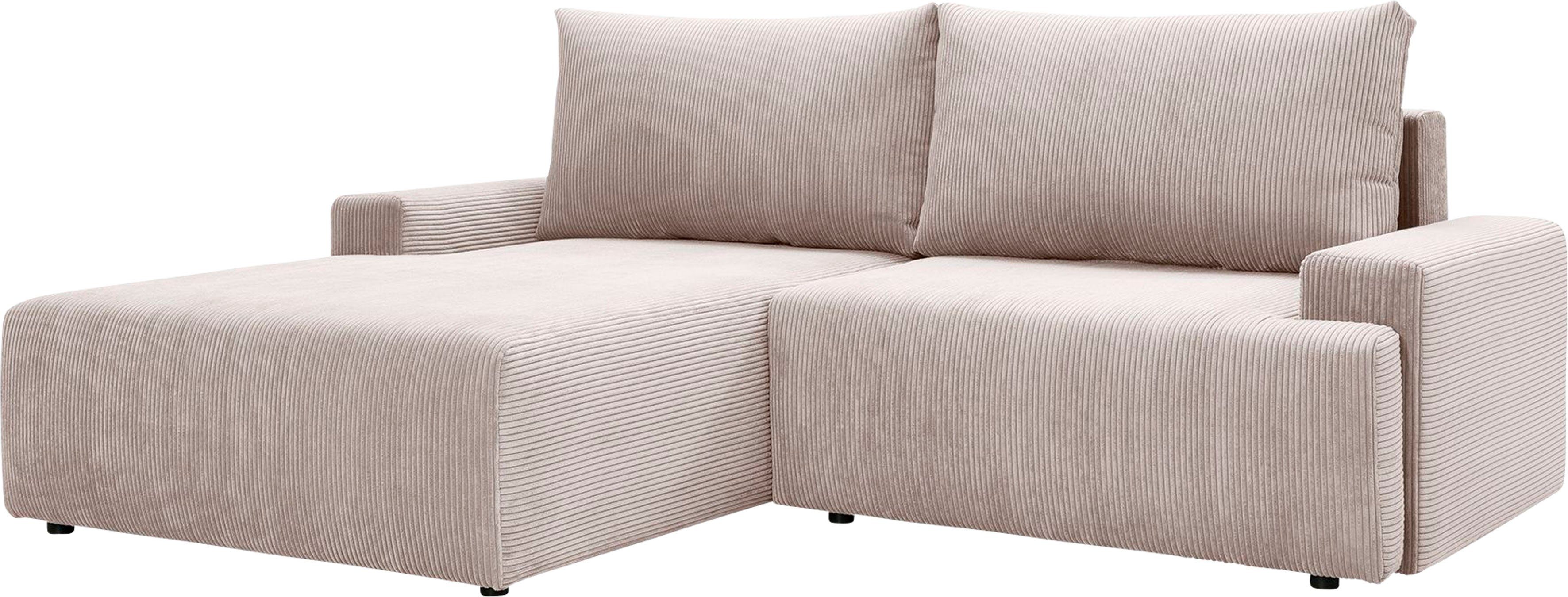 exxpo beige und fashion Bettkasten inklusive - Ecksofa in verschiedenen Bettfunktion Orinoko, sofa Cord-Farben