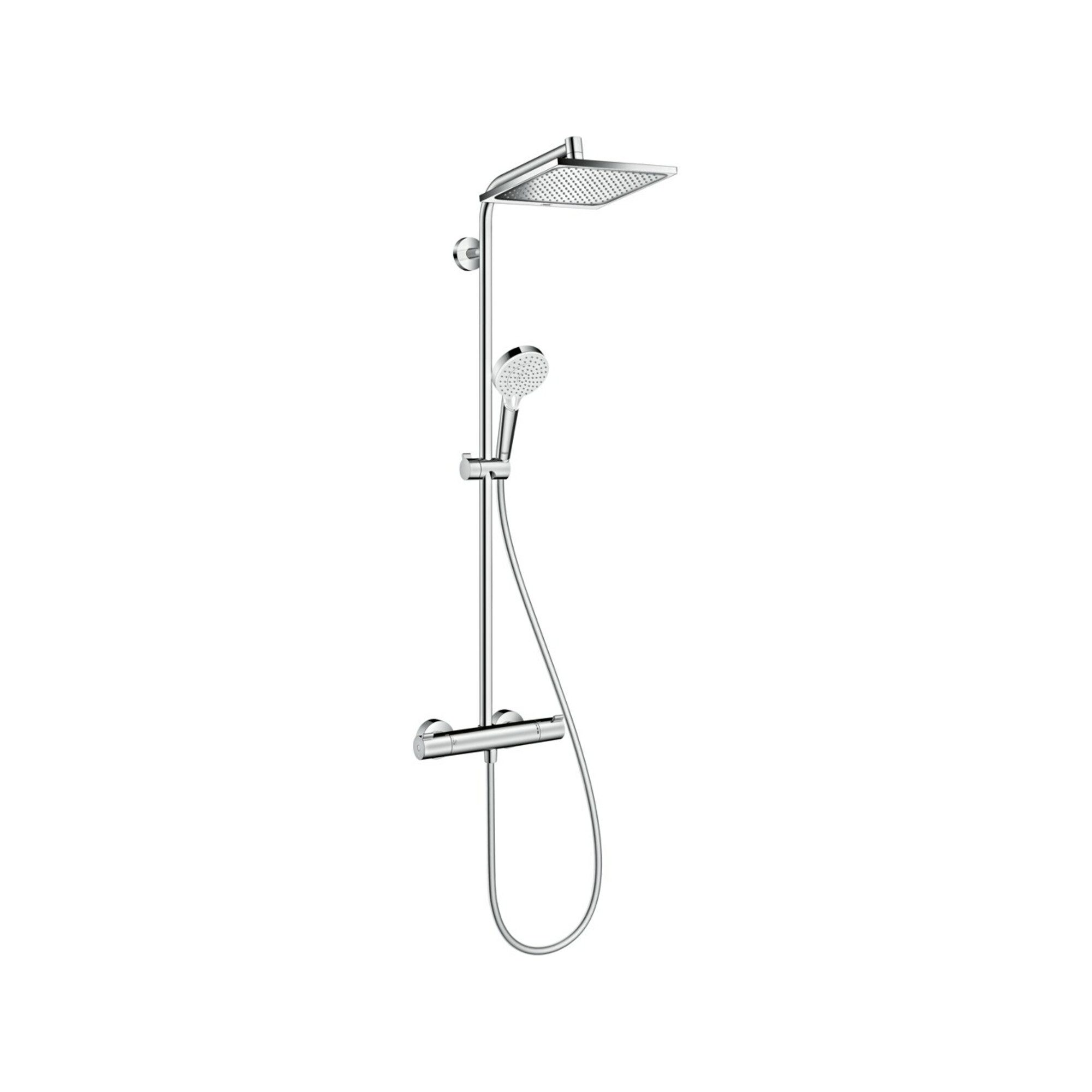 hansgrohe Duschsystem hansgrohe Showerpipe Crometta E EcoSmart mit Thermostat, 1jet, 9 l/min