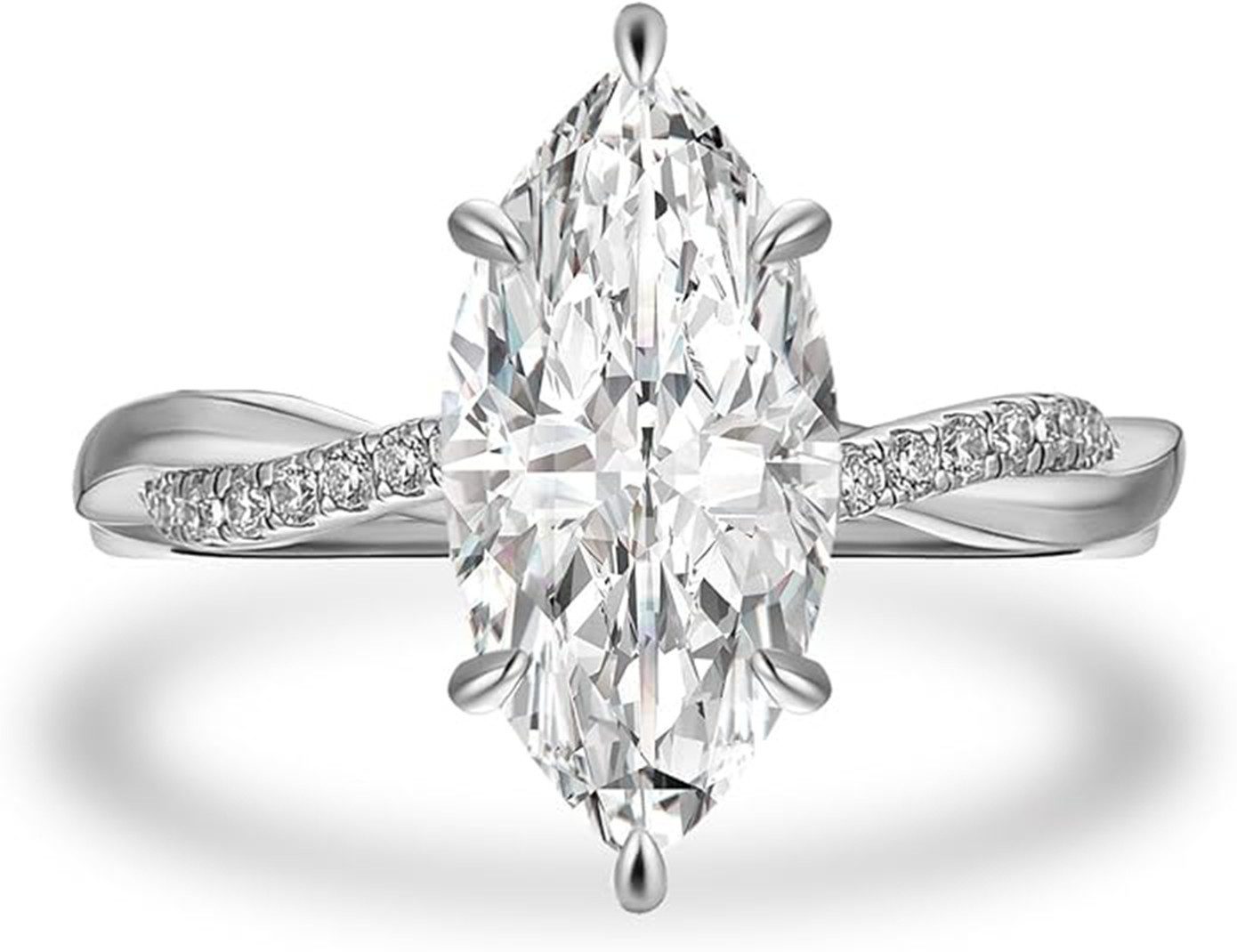 Jumpeak Diamantring 3ct VS1,lab grown diamant ring,verlobungsring,damen geschenk, 2EX Eheringe,liebes geschenk für sie,geschenk ideen für frau,14K Gold