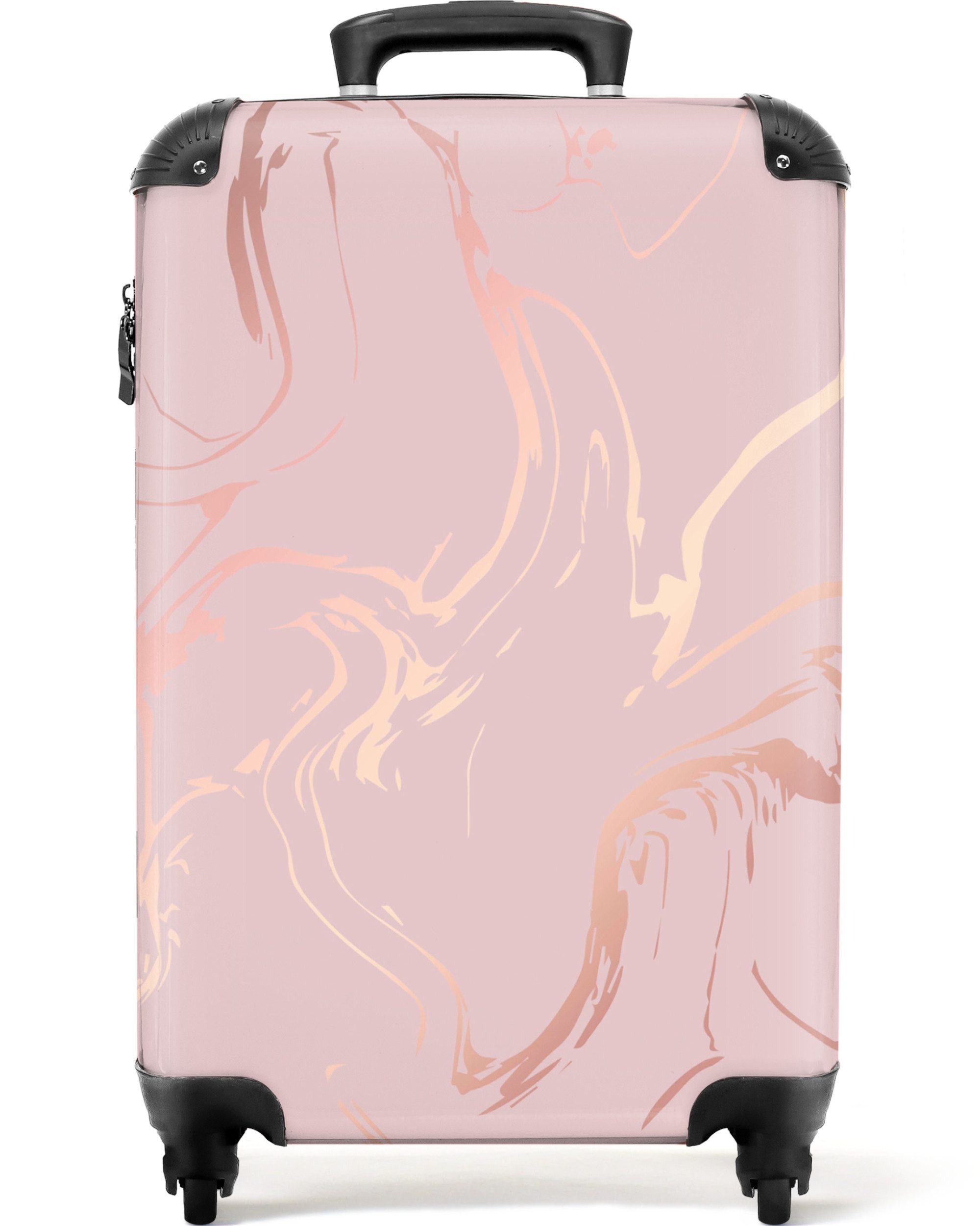 NoBoringSuitcases.com© Hartschalen-Trolley Marmor - Roségold - günstig online kaufen