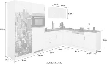 HELD MÖBEL Winkelküche Paris, ohne E-Geräte, Stellbreite 290/220 cm