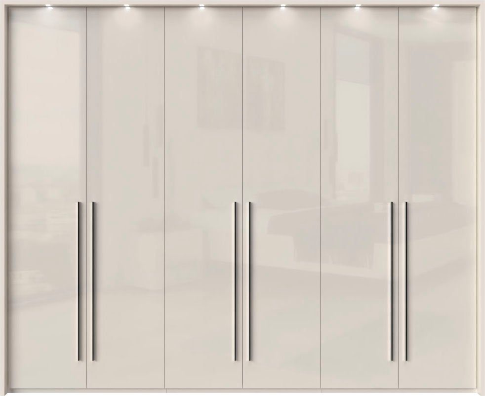 OTTO home Kleiderschrank Piano, inklusive Rahmen und Beleuchtung, soft-close-Funktion (viele Breiten zur Auswahl, 226cm hoch) beige oder weiß, UV lackiert, Hochglanzfronten, FSC-zertifiziert