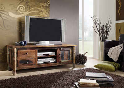 Massivmoebel24 TV-Board »FABLE« (145x50x55 Altholz montiert, TV-Board aus recycelten Altholz im Vintage-Stil), Unikat, 60% wiederverwertetes Altholz, used-optik, Einzelstück