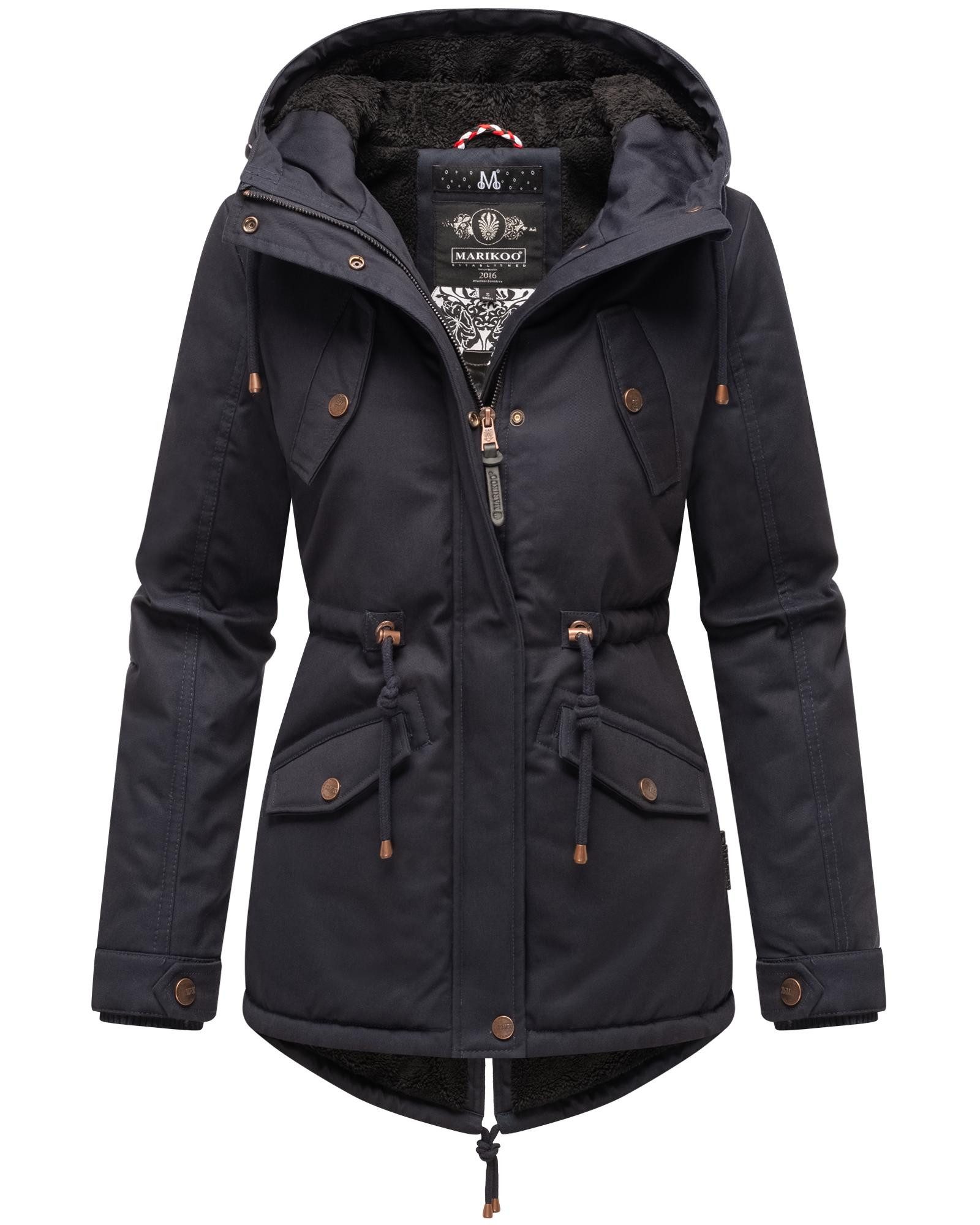 Marikoo Winterjacke Manolya stylischer Kurzmantel mit weichem Teddyfell-Fut günstig online kaufen