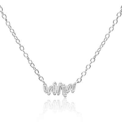 Unique Kettenanhänger Unique Kette für Damen aus 925er Silber mit Zirkonia