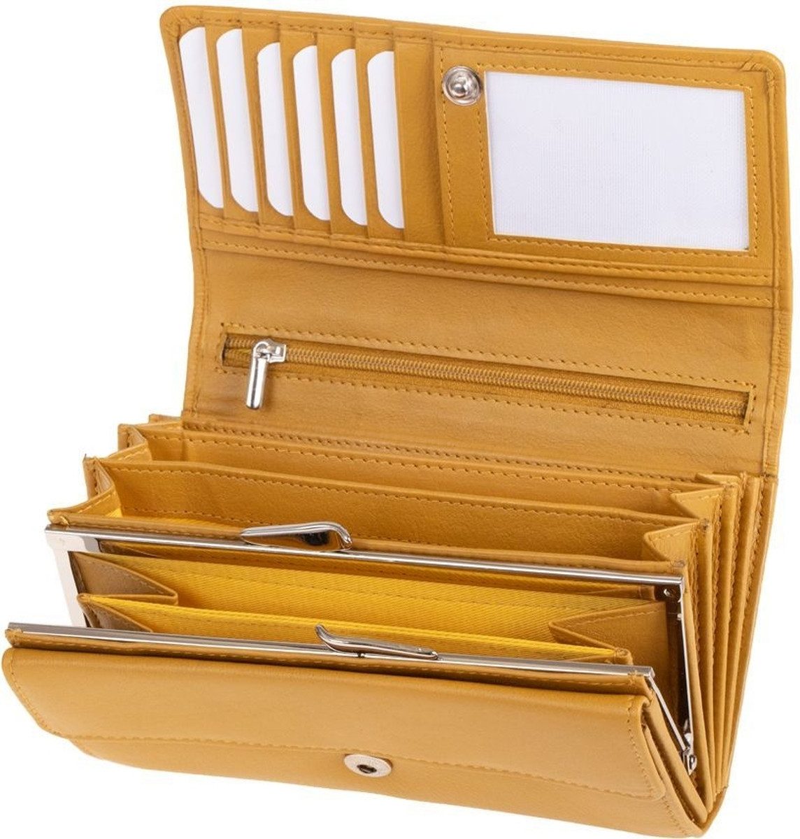 Mika Gürteltasche Damengeldbörse Leder ca 17x10x4,5cm gelb