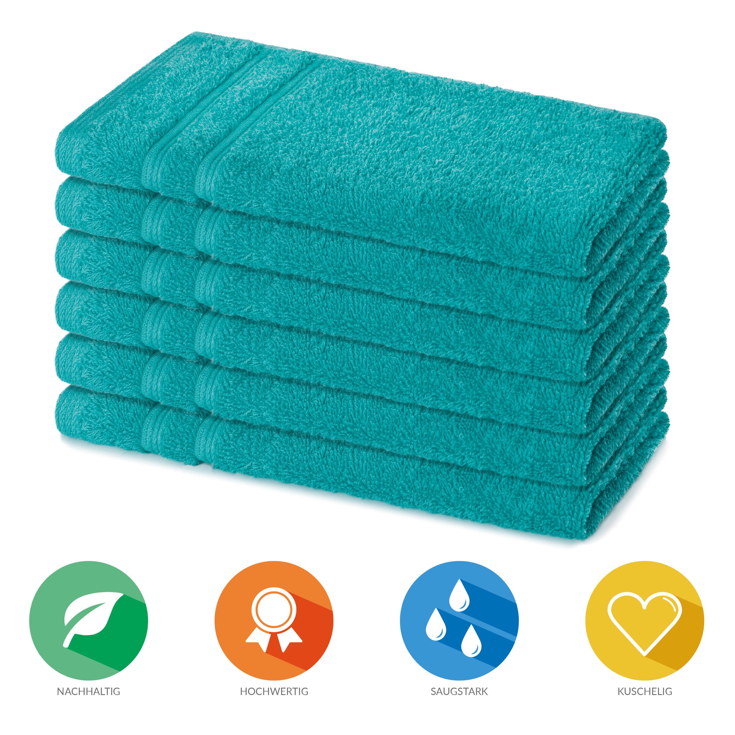 Lavea Gästehandtuch Bali Gästetücher 30x50 cm, Weiches Bio-Baumwollfrottee günstig online kaufen