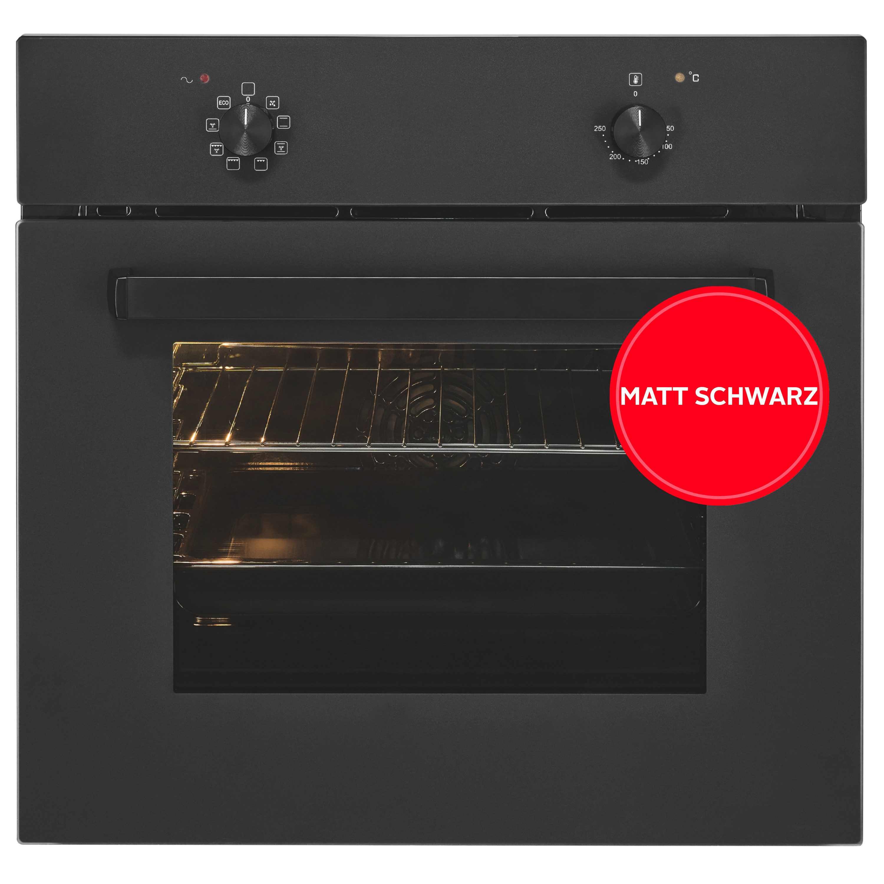 exquisit Einbaubackofen EBE367-U-120 mattschwarz, Perfekt für den Alltag – einfach backen, grillen & Aufläufe genießen!