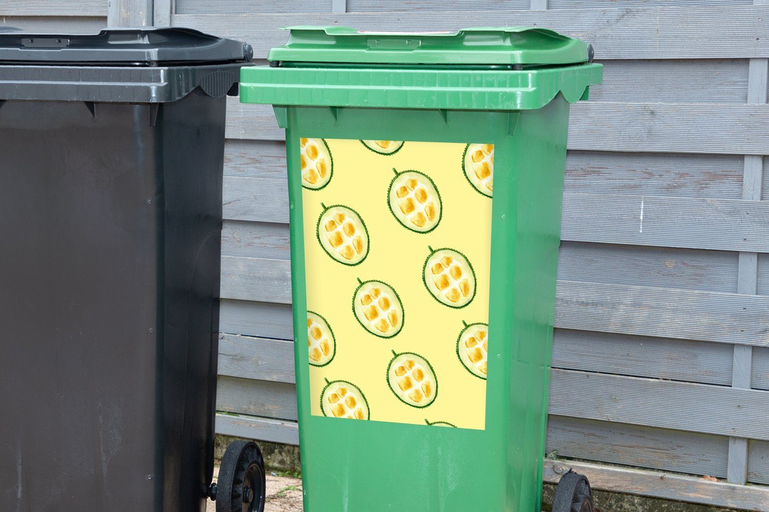 MuchoWow Wandsticker Zitrusfrüchte St), Obst (1 - Mülltonne, Sticker, Container, - Abfalbehälter Muster Mülleimer-aufkleber