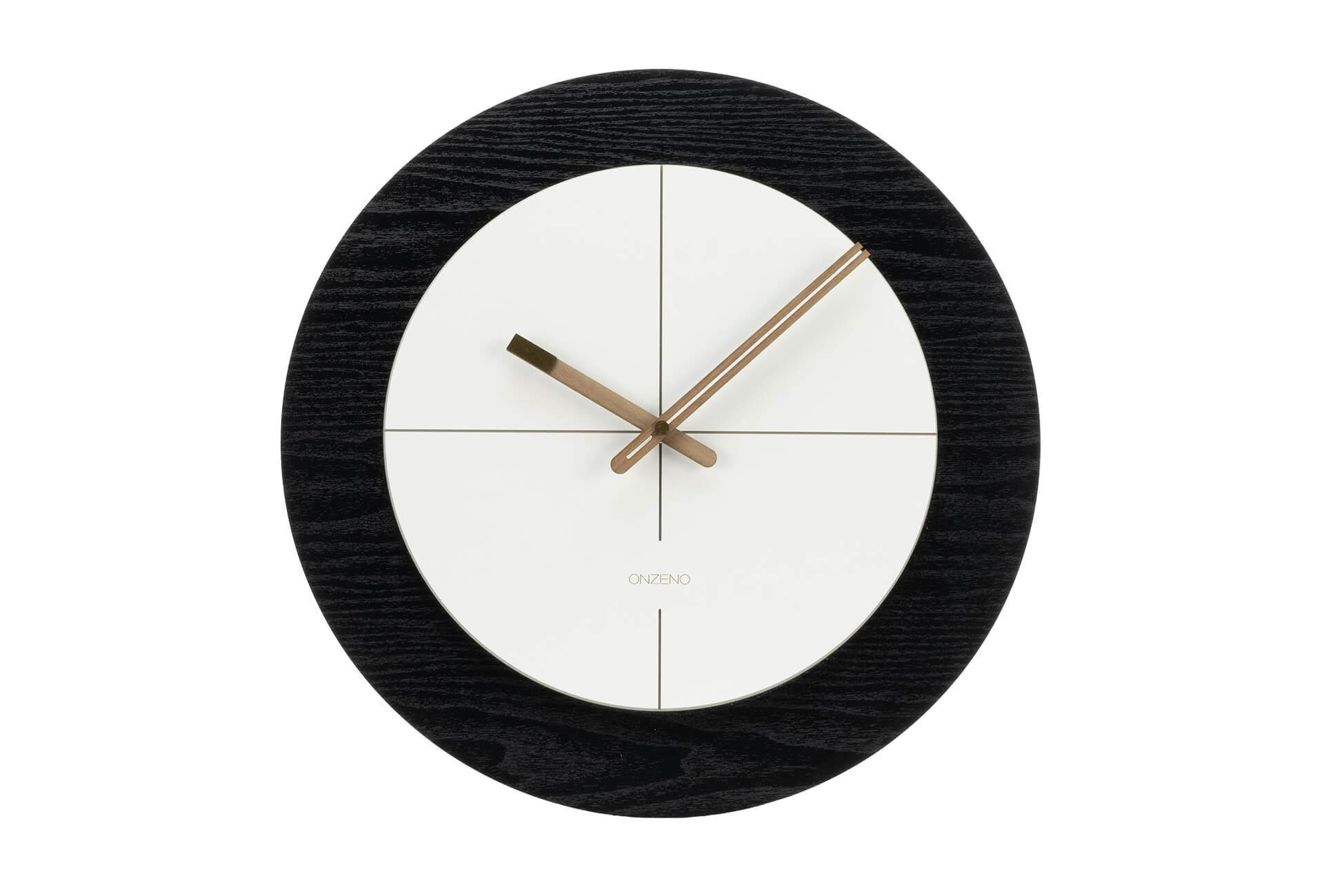 ONZENO Wanduhr THE CONFIDENT. 40x40x0.9 cm (handgefertigte Design-Uhr)