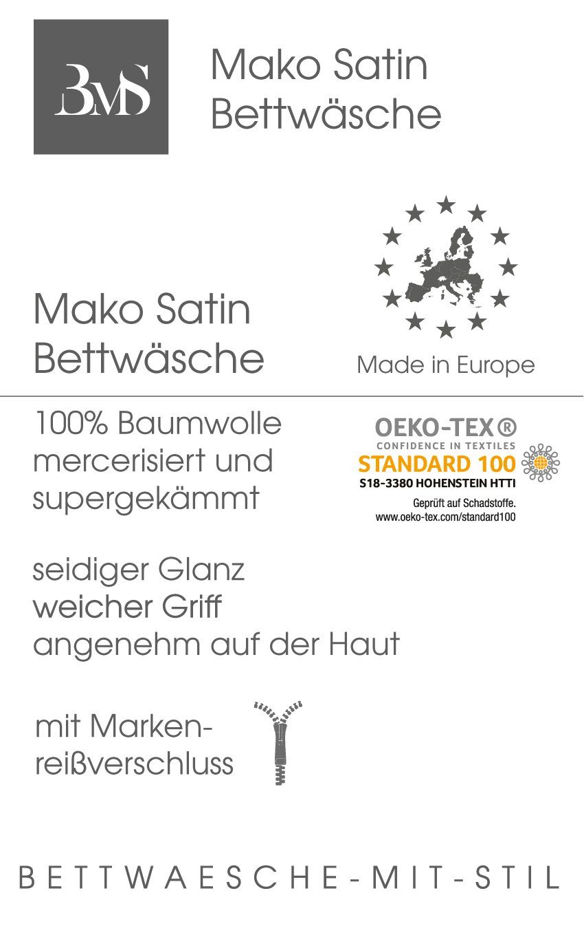 BETTWAESCHE-MIT-STIL Bettwäsche Mako Satin Bettwäsche uni einfarbig, Mako-Satin, 2 teilig