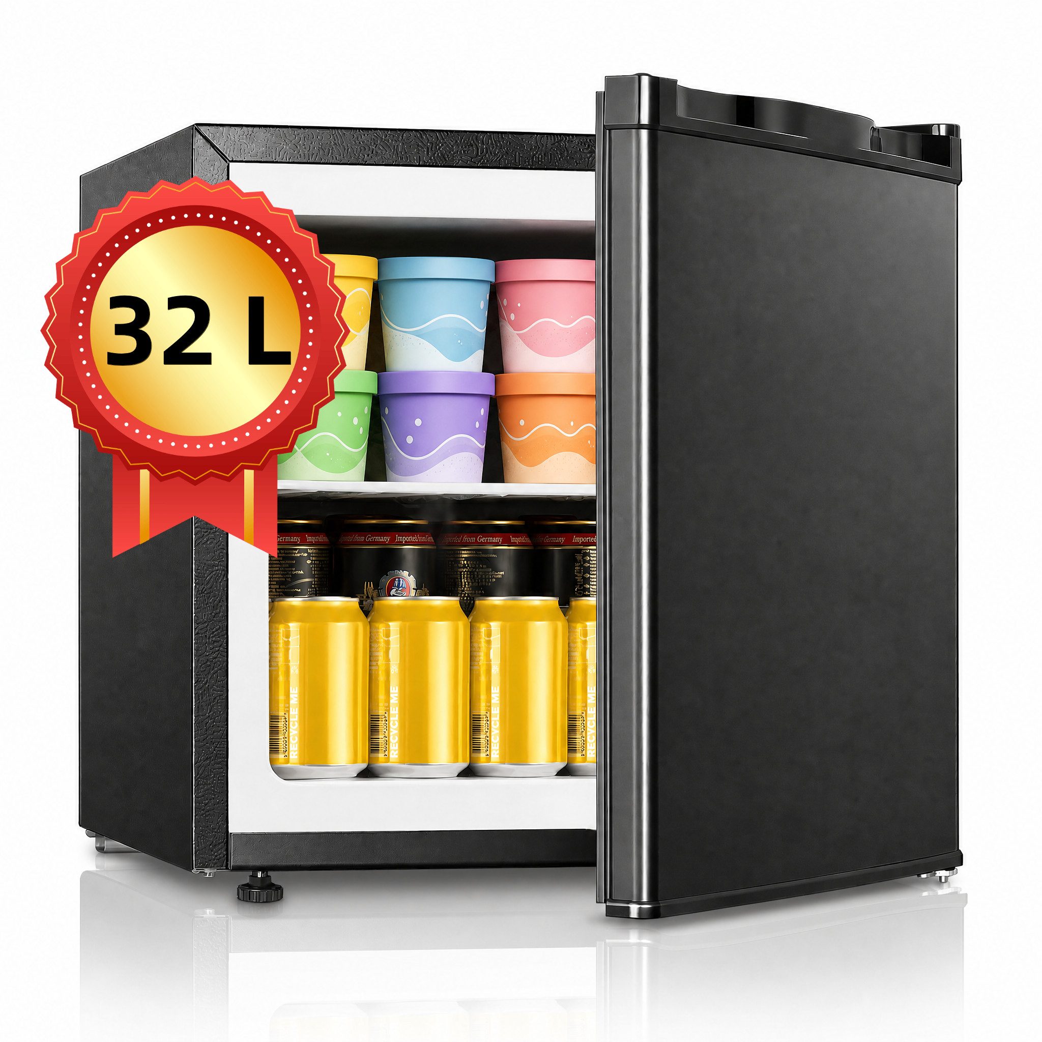 FOHERE Gefrierschrank Mini Freezer 32L, Gefrierbox, -22°C perfekt Tiefkühlen, 43DB BD-32, 49.8 cm hoch, 47.3 cm breit
