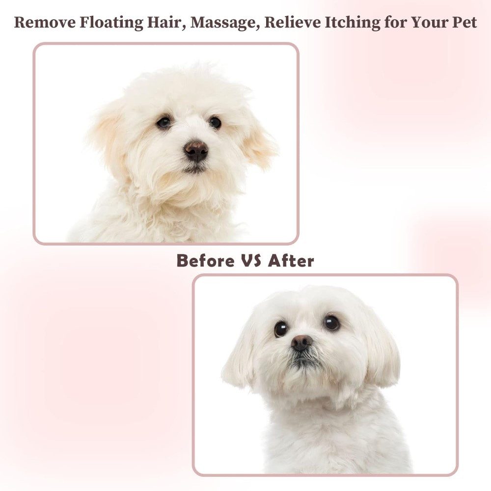 LA CUTE Fellbürste Hunde Katzen Tierhaarbürste Silikon Selbstreinigend Massagefunktion, Silikon, (Tierhaarbürste aus Silikon für schonendes Kämmen, 1-tlg), Wasserspeichertank für einfache Benetzung während der Fellpflege