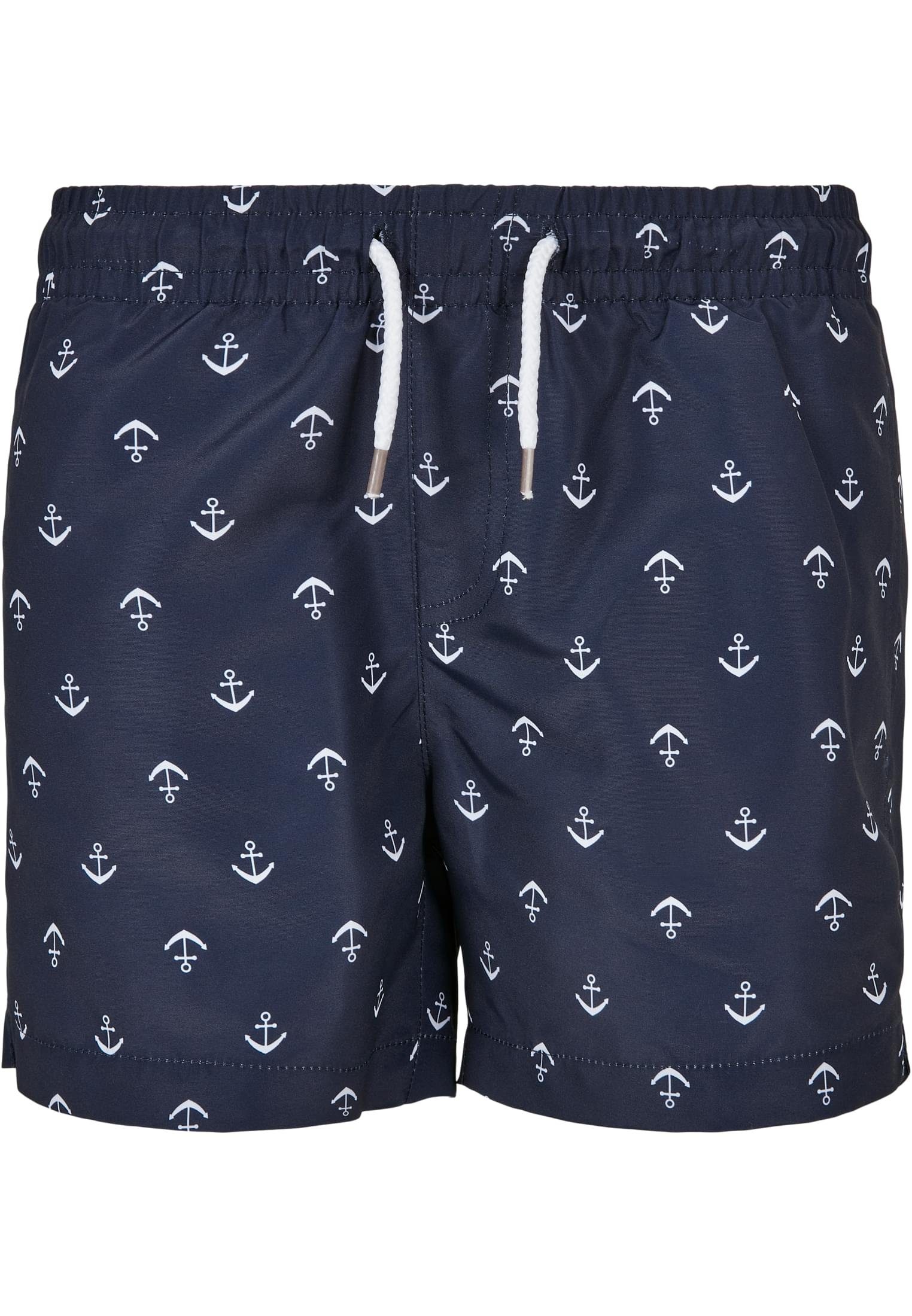 URBAN CLASSICS Badeshorts Herren Boys Pattern Swim Shorts anchor/navy | Badeshorts