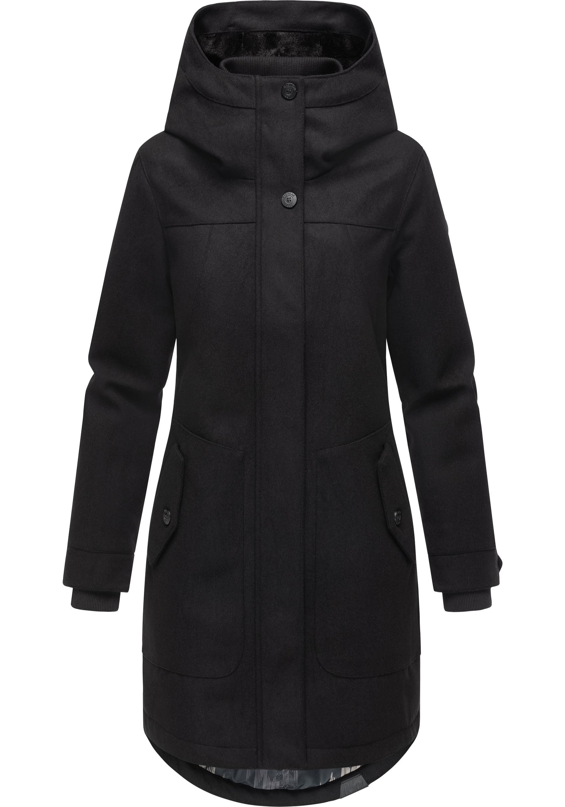 Ragwear Wintermantel Jannisa Coat Klassischer Damen Kurzmantel mit Kapuze – Bild 4 von 5