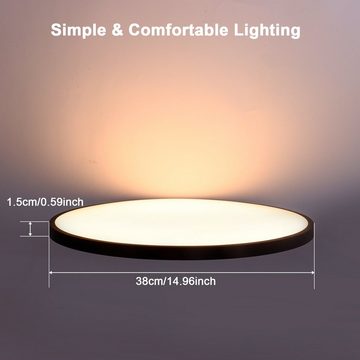 BlingBin LED Deckenleuchte Deckenleuchten Dimmbare intelligente Deckenbeleuchtung Küchenlampe, mit App + 2,4-G-Fernbedienun, LED fest integriert, Weißes Licht, warmes Licht, Unterputz Wohnzimmer Badlampe mit APP-Fernbedienung Flächenbeleuchtung