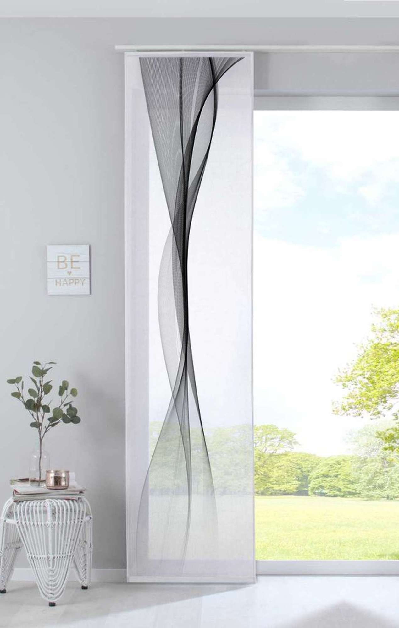 Gardinenbox Schiebegardine (1 St), Klettband, transparent, Voile, Flächenvo günstig online kaufen