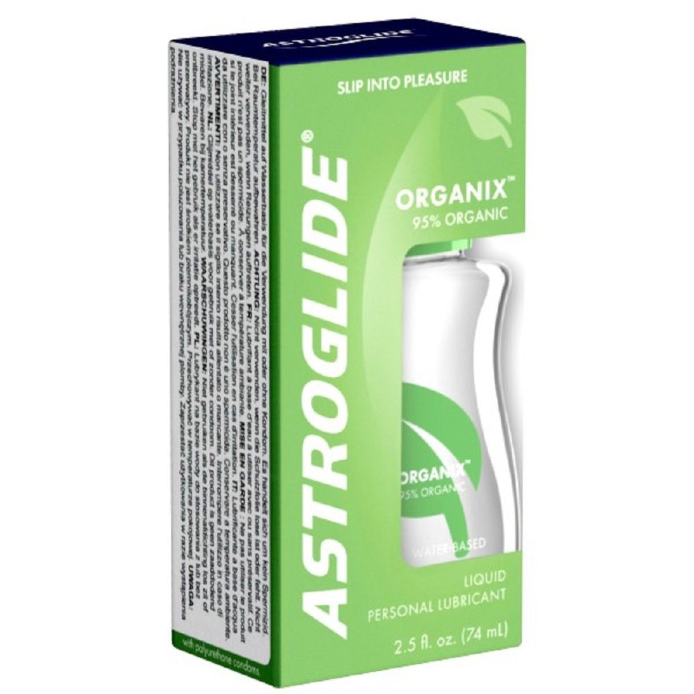 Astroglide Gleitgel Organix Liquid - natürliches Gleitgel, Flasche mit 74ml, mit biologischen Inhaltsstoffen, für Veganer geeignet