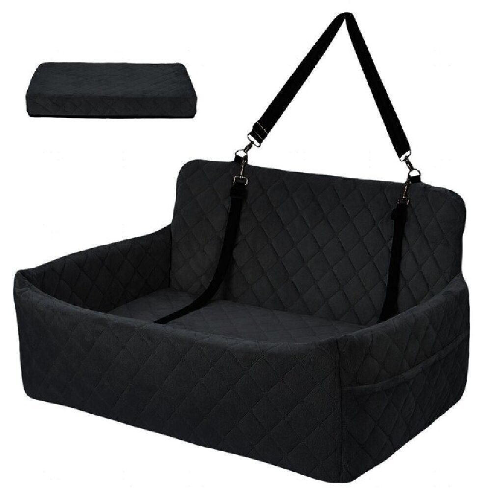 GarveeMore Hunde-Autositz 80*50*40cm Plüsch Autohundesitz Groß Mit Befestigungsgurten, bis 25kg Hund, leicht reinigbar, sicher für Autofahrten, Zuhause