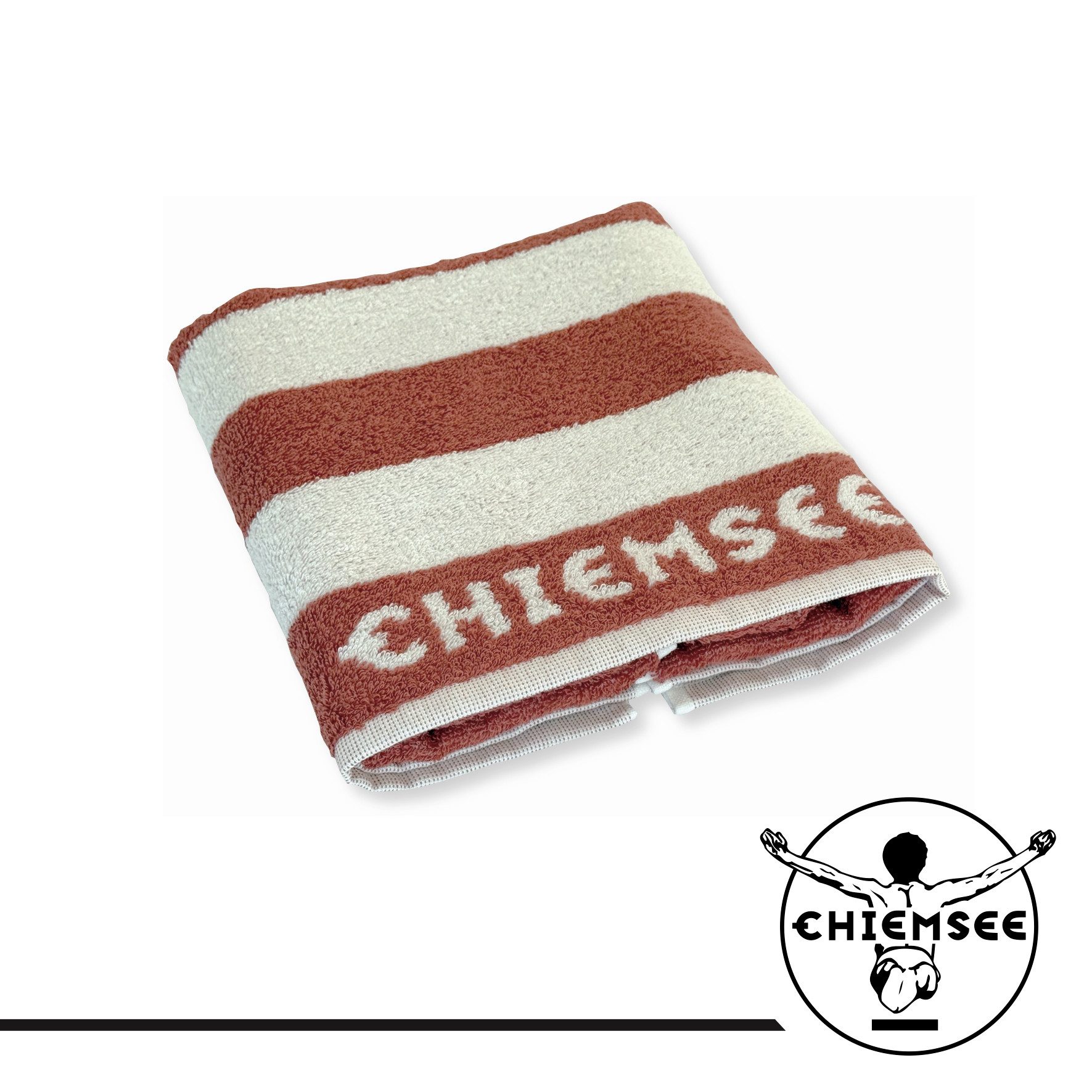 Chiemsee Handtücher 100% Baumwolle, Frottier, gestreift, Logo-Schriftzug
