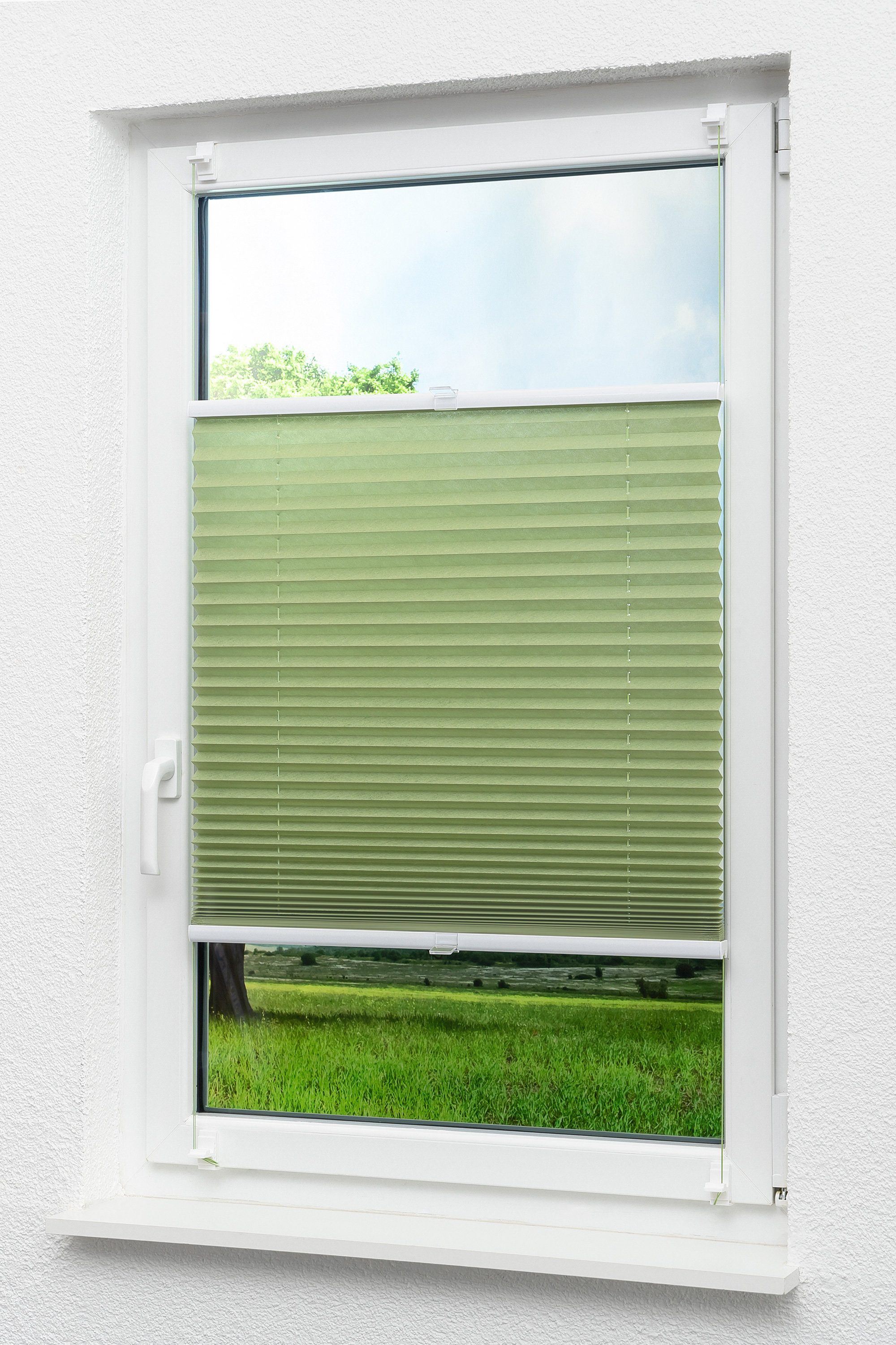 LYSEL® Plissee Klemmen Grasgrün, blickdicht, HxB 130x45cm günstig online kaufen