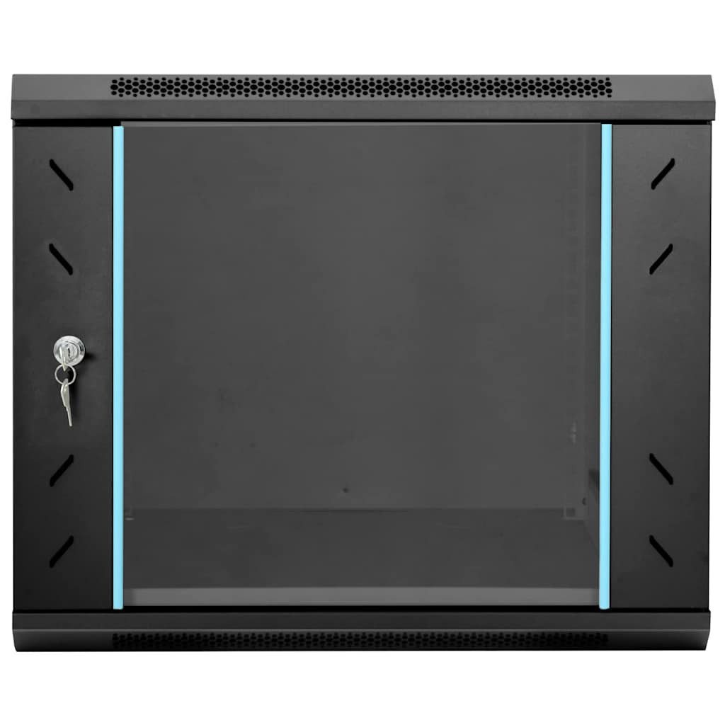 vidaXL Netzwerkschrank mit Speicher Schwarz 60 x 60 x 50 cm Stahl Netzwerk-Adapter