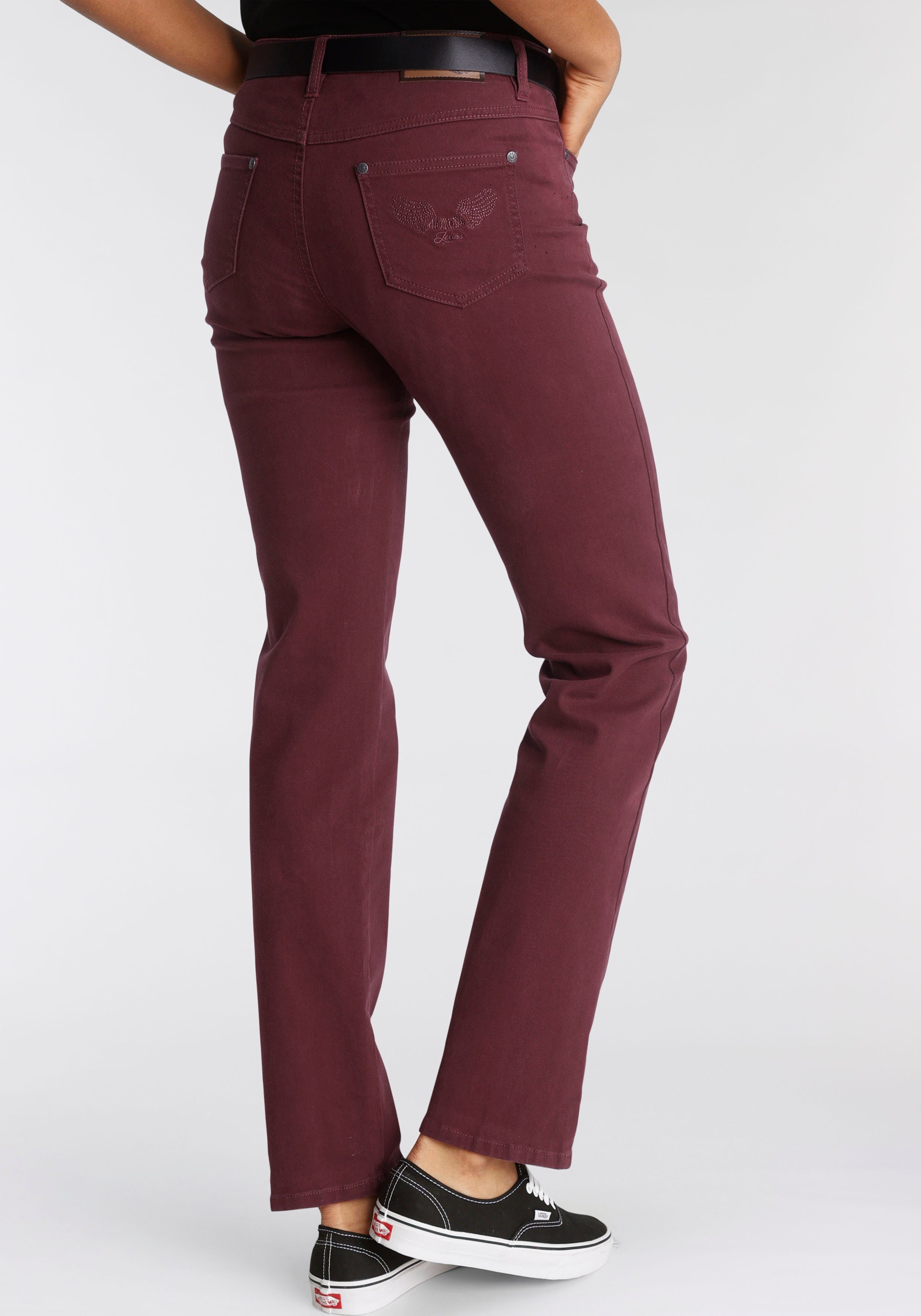 Arizona Gerade bordeaux Waist High Jeans Comfort-Fit