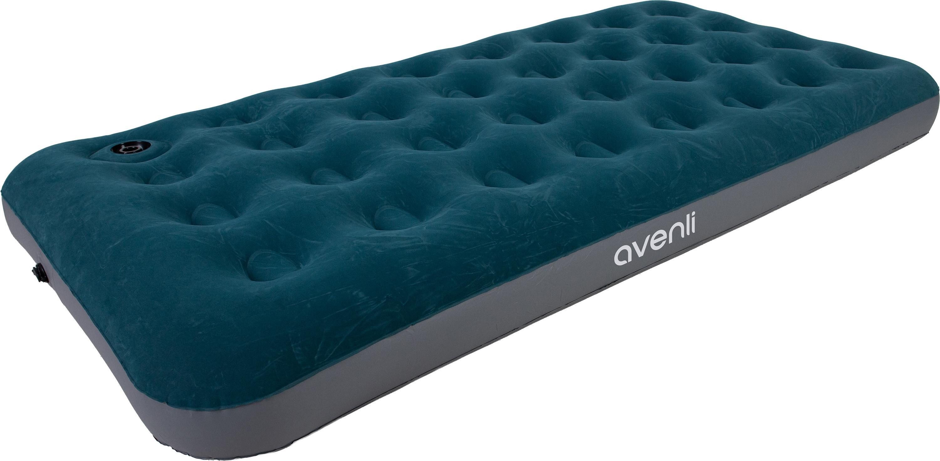 Avenli Luftmatratze Camping für 1 Person mit Fußpumpe 192x99x22cm Twin-Size, (Luftbett einfach aufblasbar mit integrierter Luftpumpe, 1-St., für Indoor und Outdoor mit beflockter Oberfläche), Ideal als Reisebett oder Isomatte