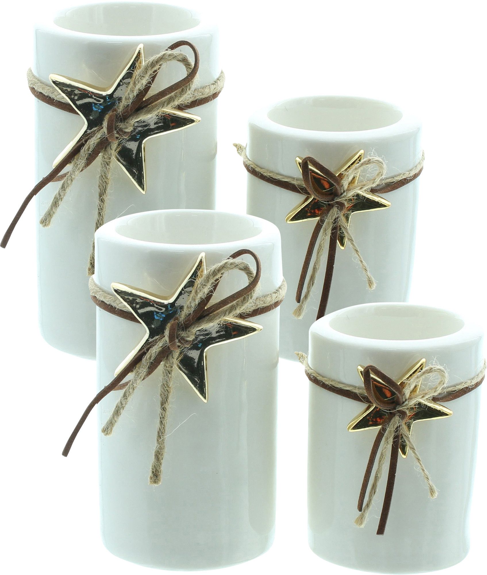 Kerzenhalter Teelichthalter "Goldstern" 4er-Set günstig online kaufen