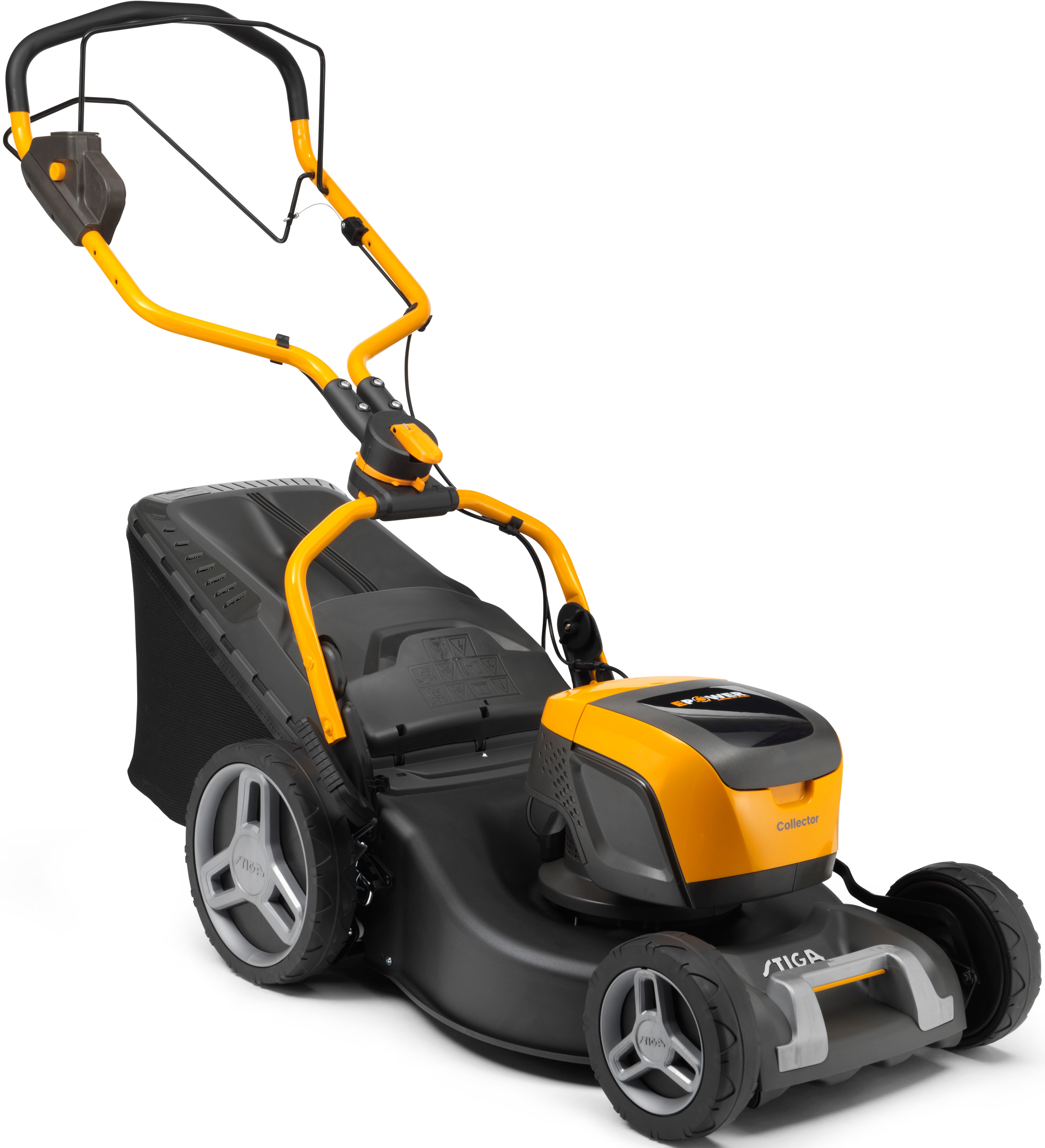 STIGA GARDEN Akkurasenmäher Combi 548e S, 46 cm Schnittbreite, (1x 48 V (5 Ah) Akku & Ladegerät, 60 L Fangkorb, Mulchstecker), bis 550 m², 3-in-1 Schnittfunktion, Radantrieb, Fulcrum-Holm