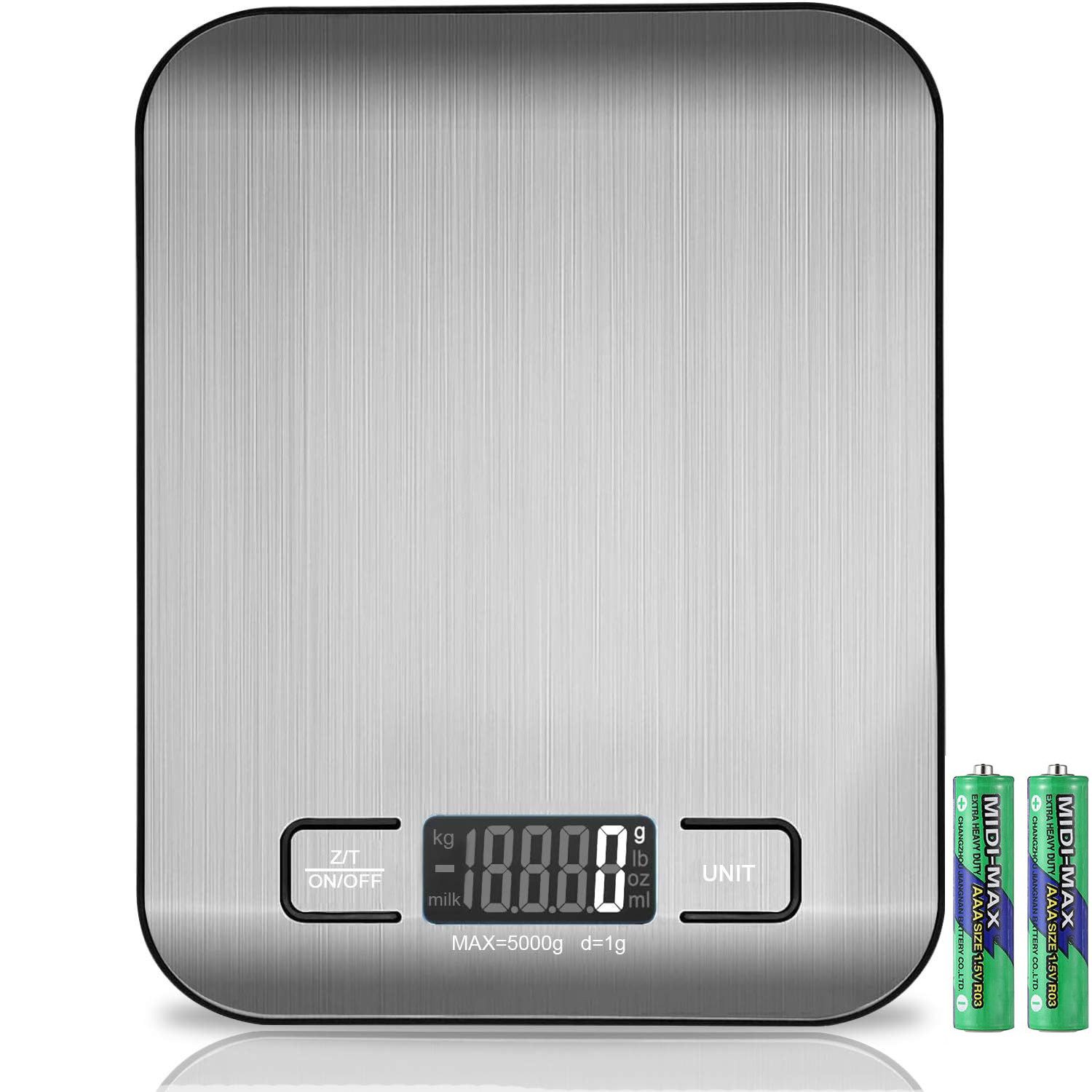 Küchenwaage Digital, 5KG Präzisionswaage mit LCD Display und Tara Funktion