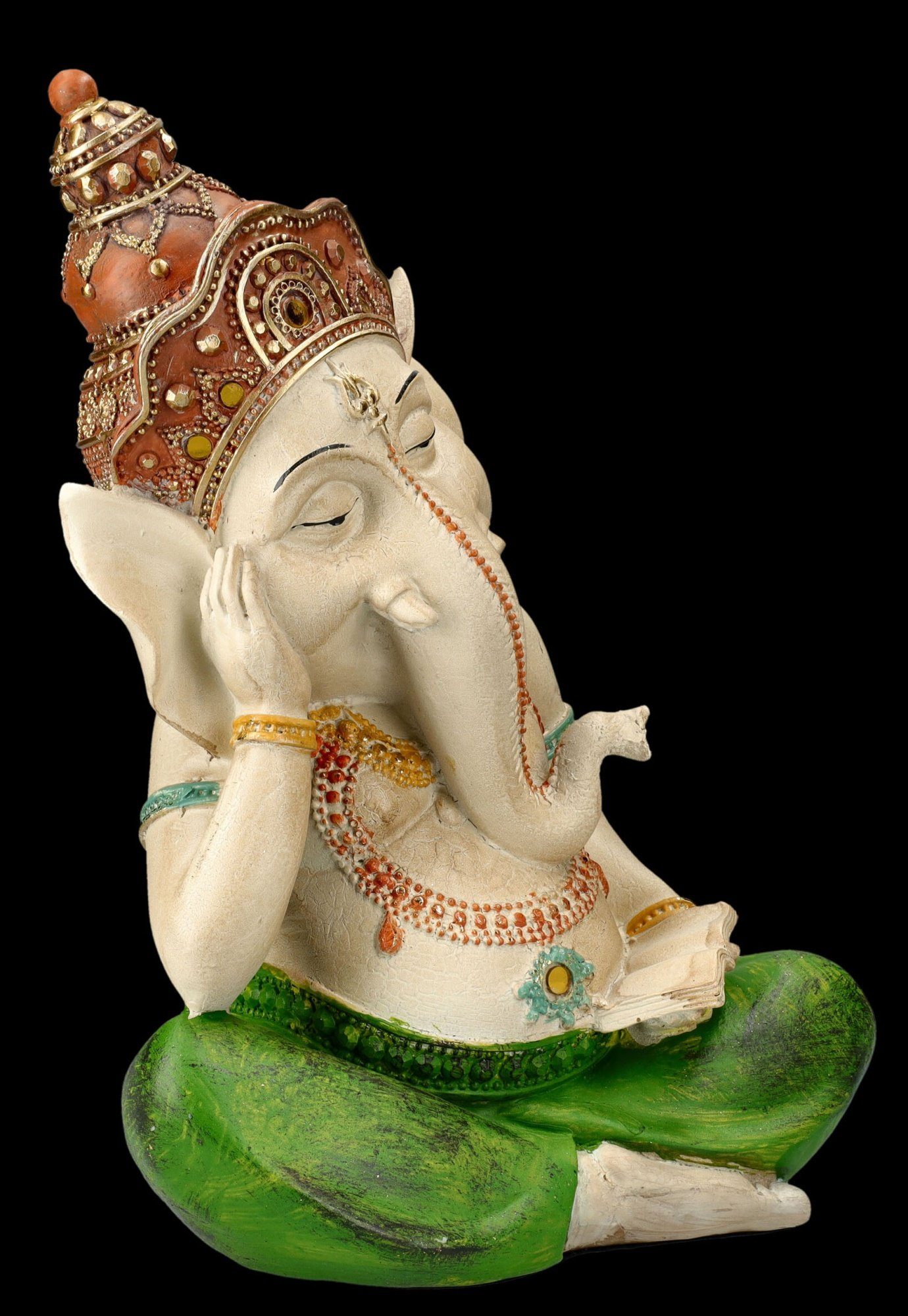 Figuren Shop GmbH Dekofigur Ganesha Figur handbemalt - Dösend - Götterfigur Dekoration Hindu Gott